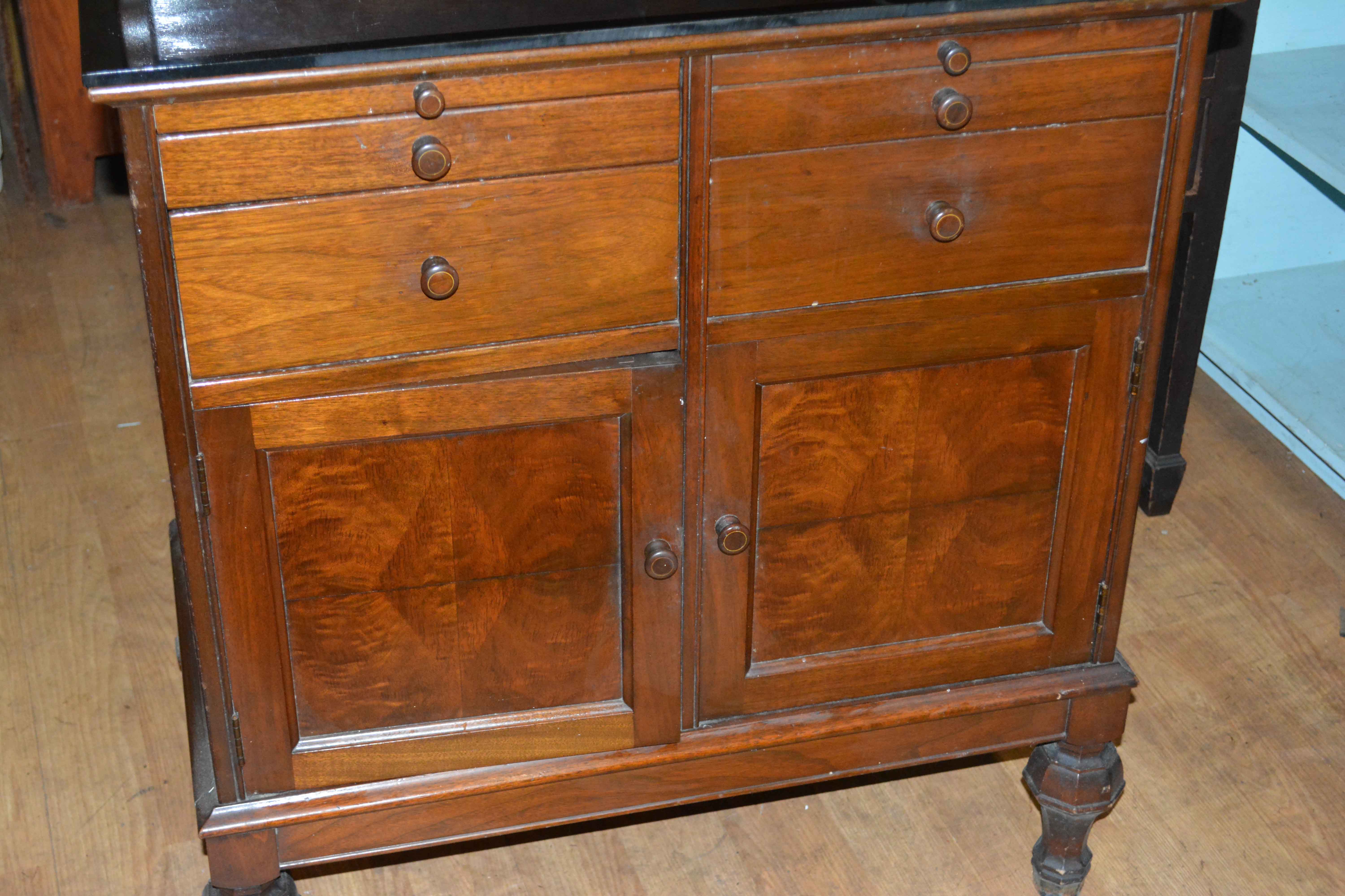 Vintage Walnut Dentist Cabinet by Hamilton Manufacturing Company