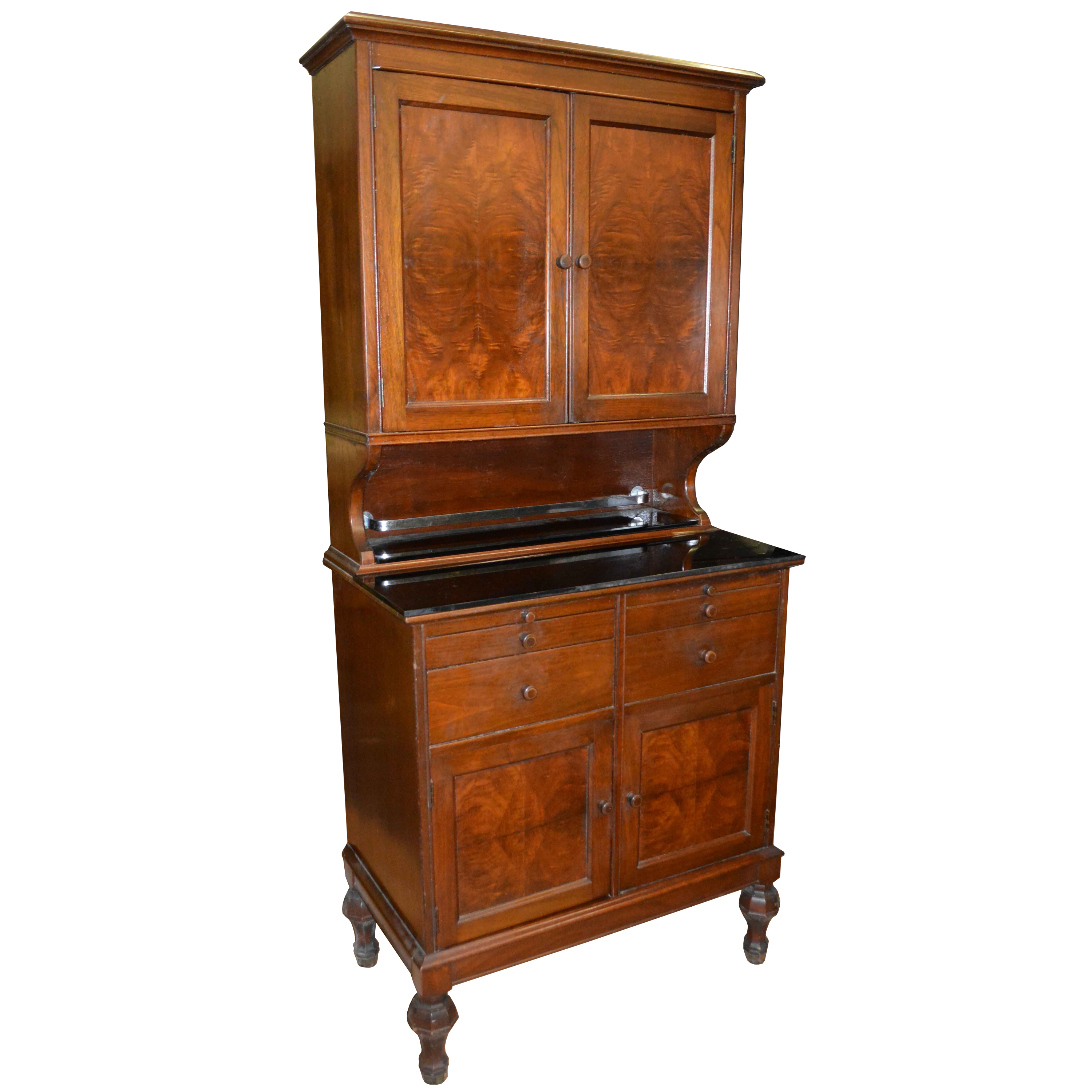 Vintage Walnut Dentist Cabinet by Hamilton Manufacturing Company