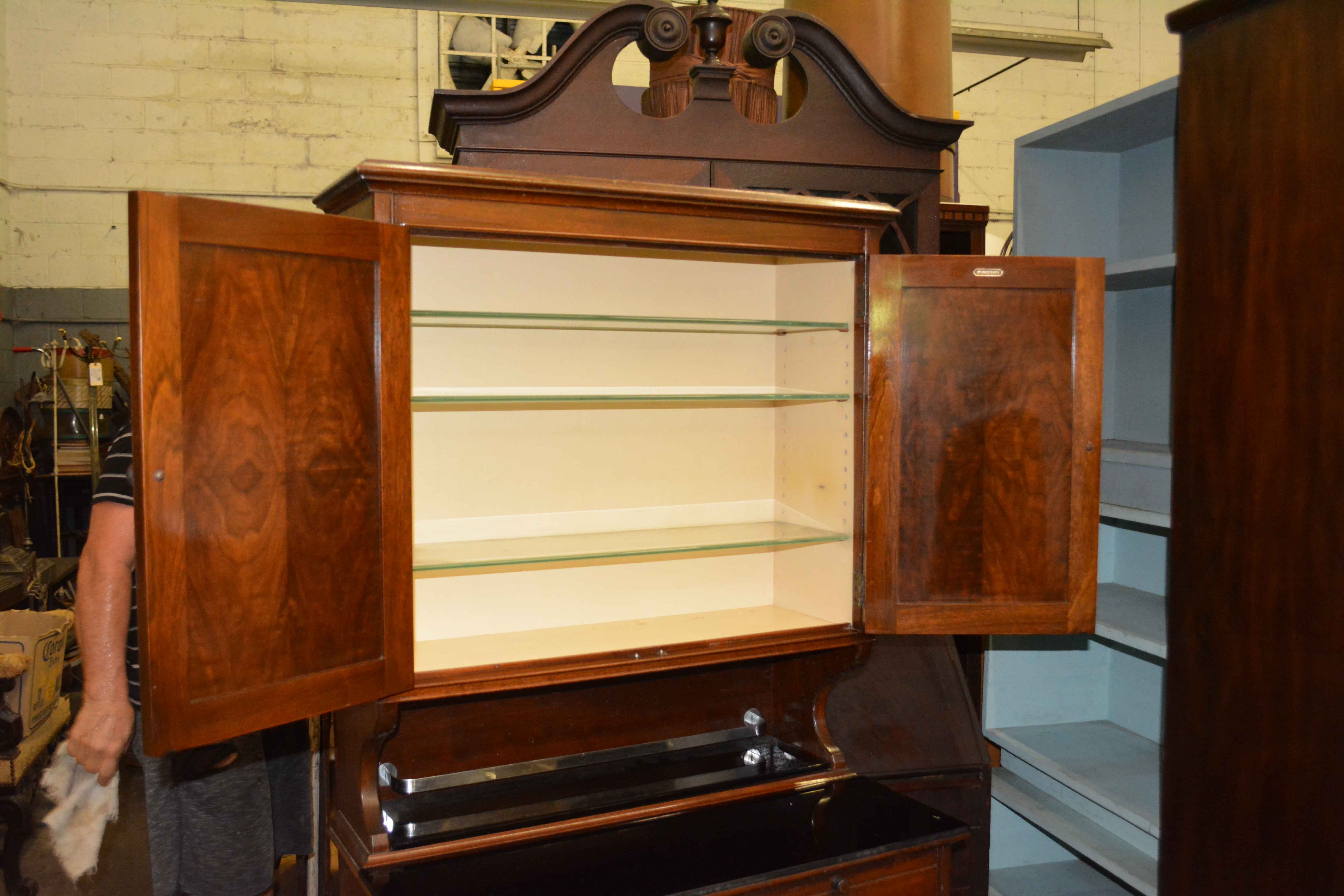 Vintage Walnut Dentist Cabinet by Hamilton Manufacturing Company