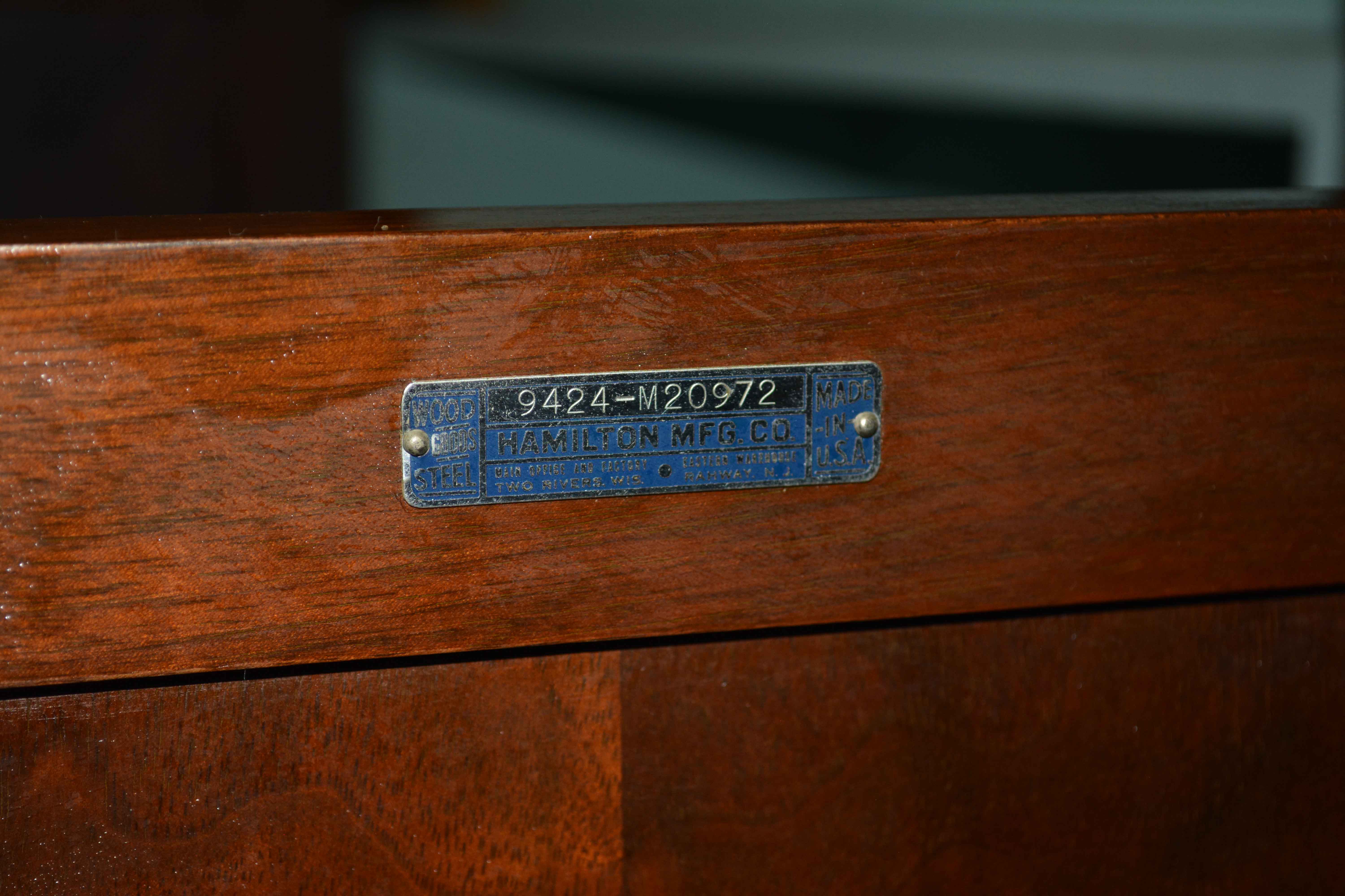Vintage Walnut Dentist Cabinet by Hamilton Manufacturing Company