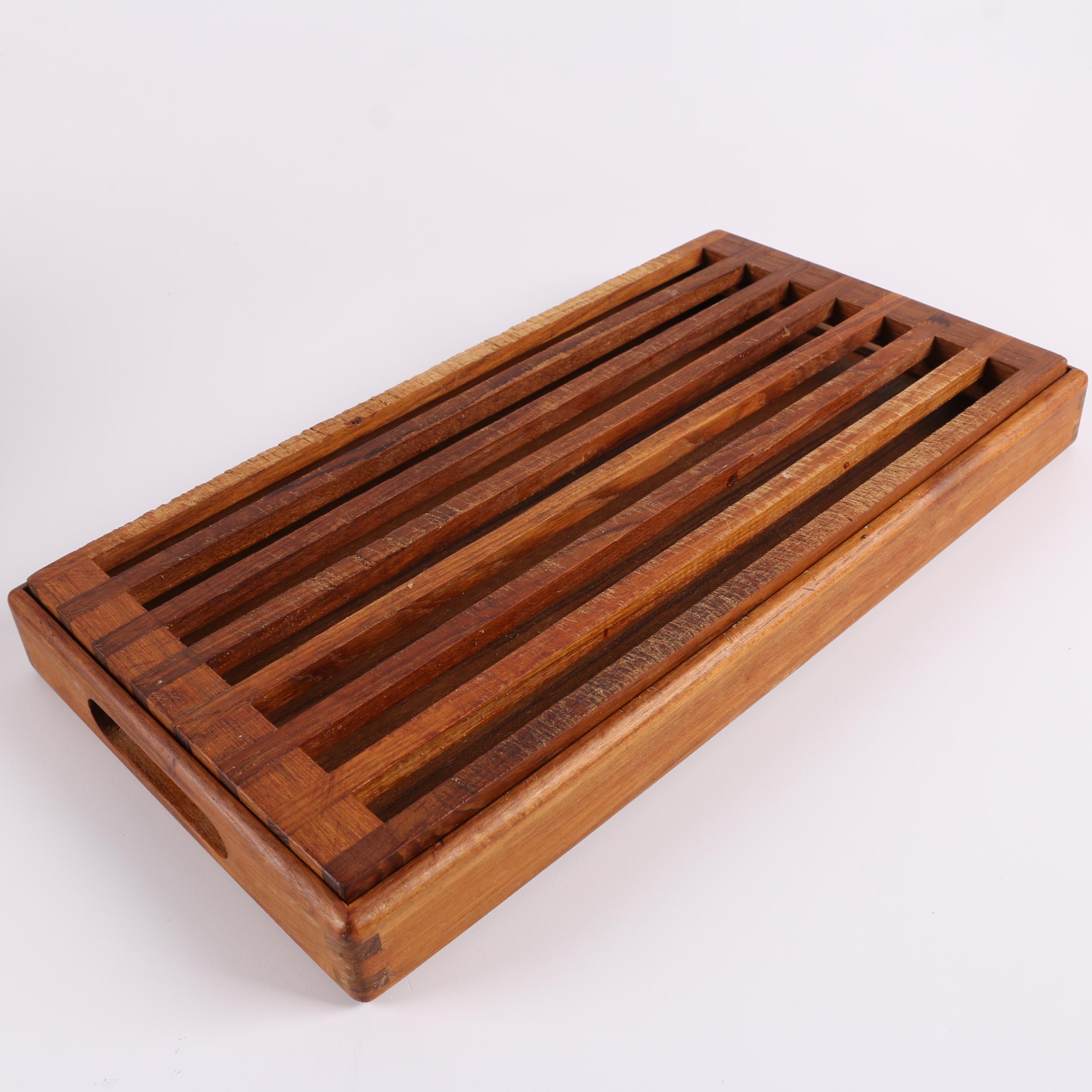 Kalmar Designs Crumb Catcher Bread Board and Woodbury's Woodenware Bowl