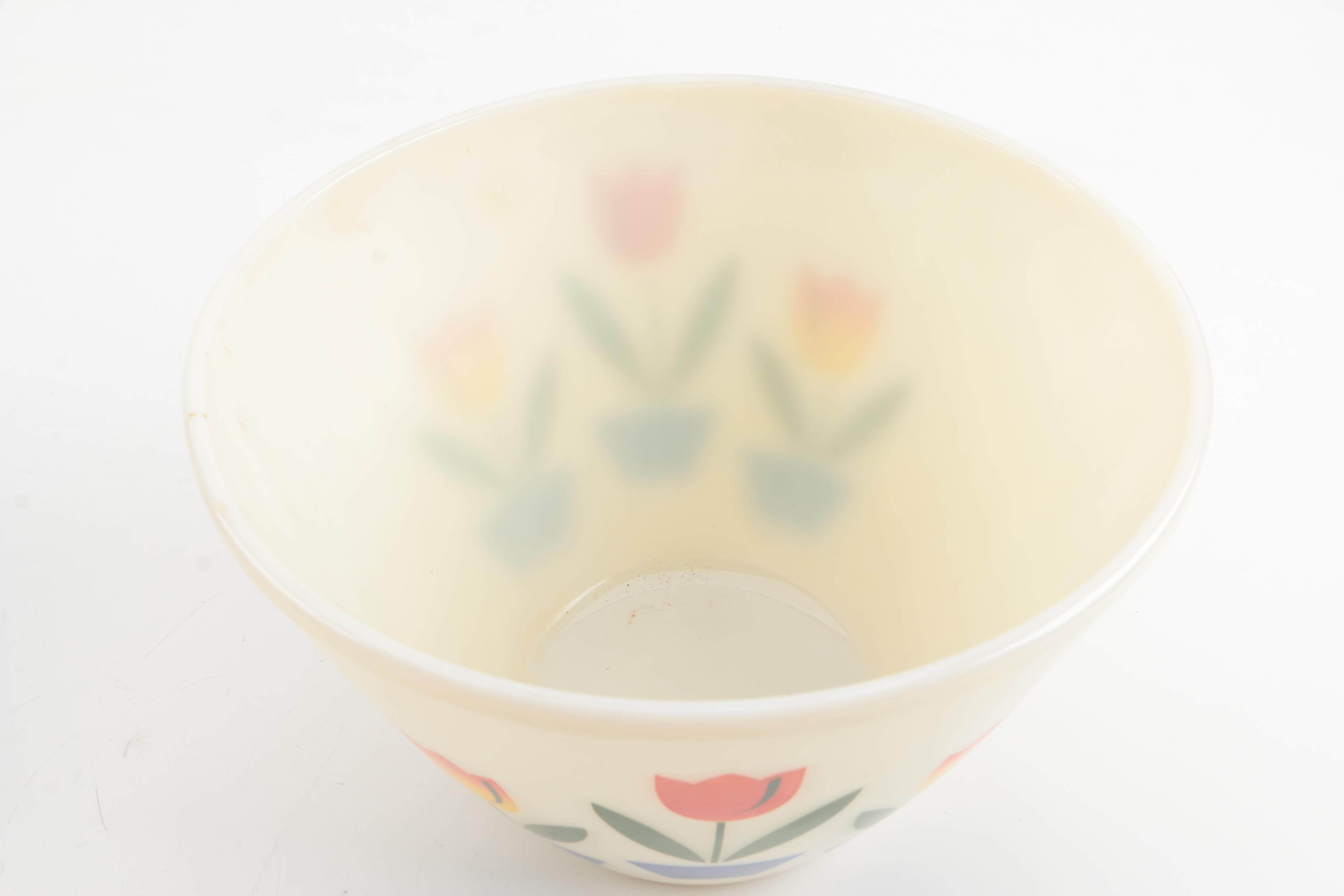Vintage Anchor Hocking "Tulips on Ivory" Mixing Bowl