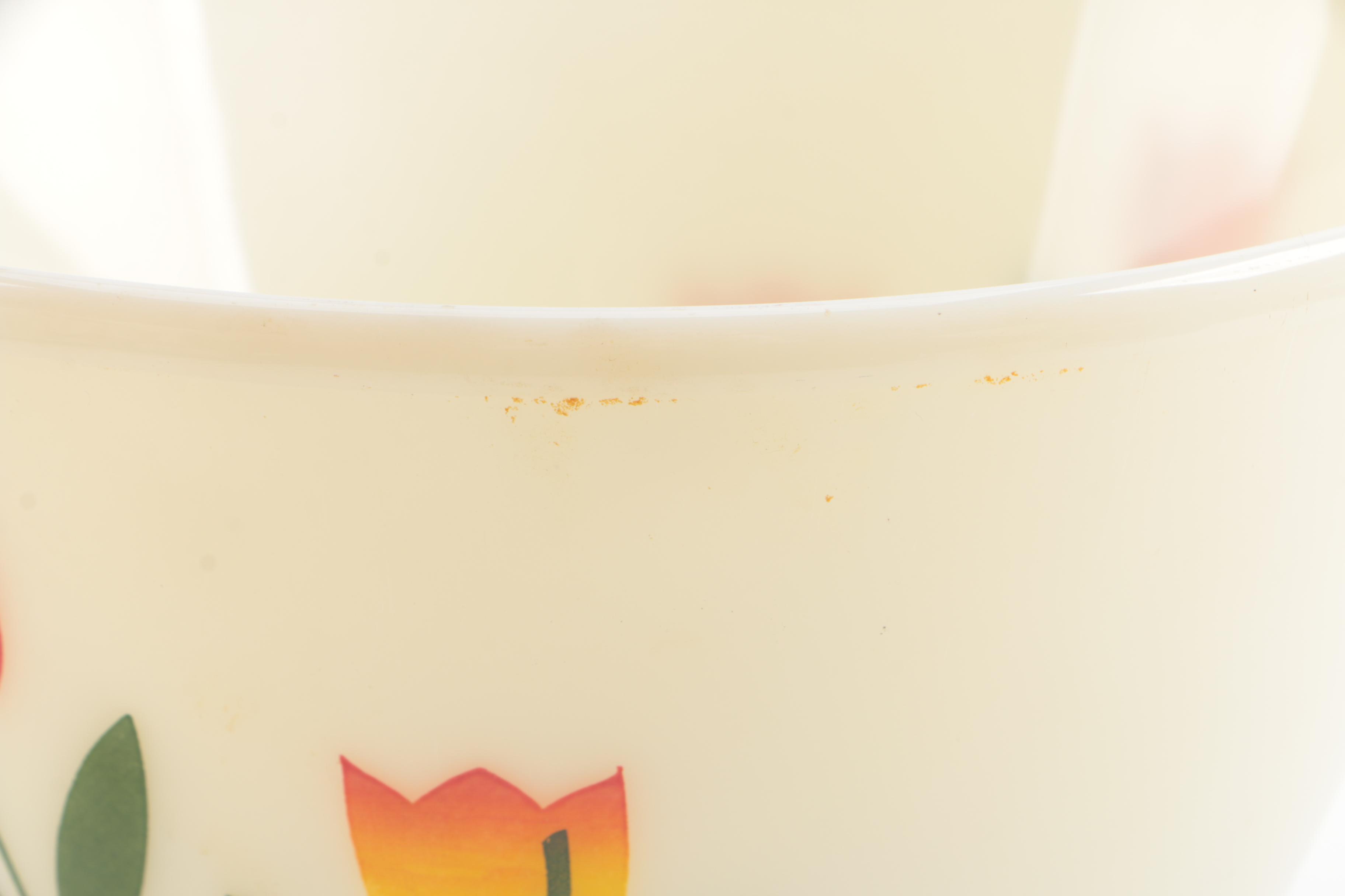 Vintage Anchor Hocking "Tulips on Ivory" Mixing Bowl