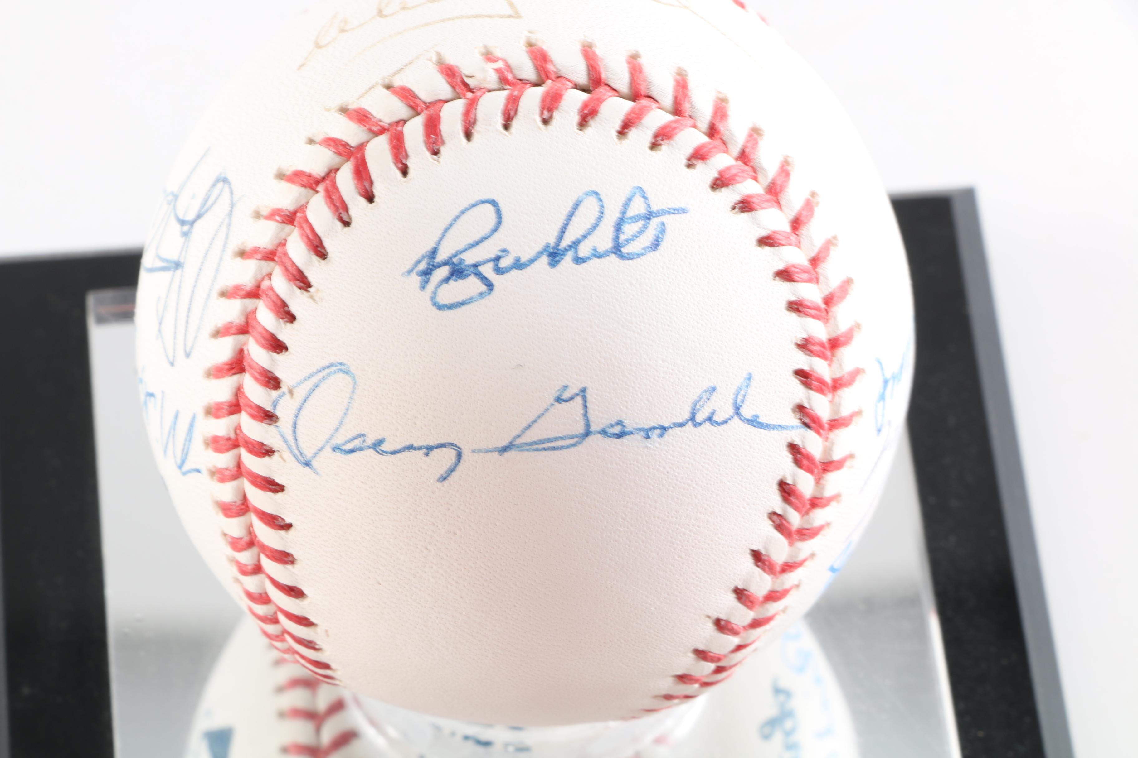 2002 New York Yankees Fantasy Camp Autographed Baseball with Case