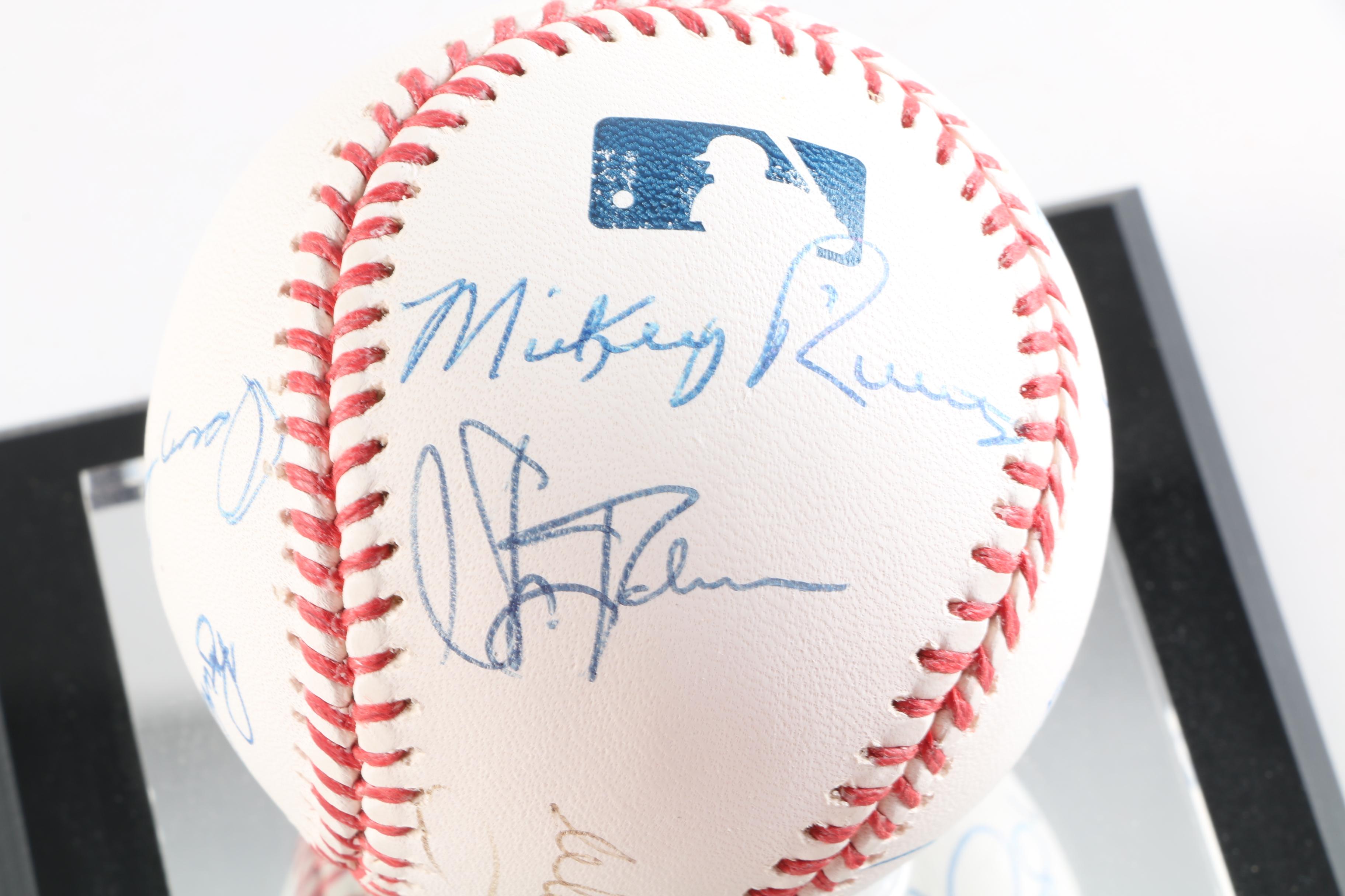 2002 New York Yankees Fantasy Camp Autographed Baseball with Case