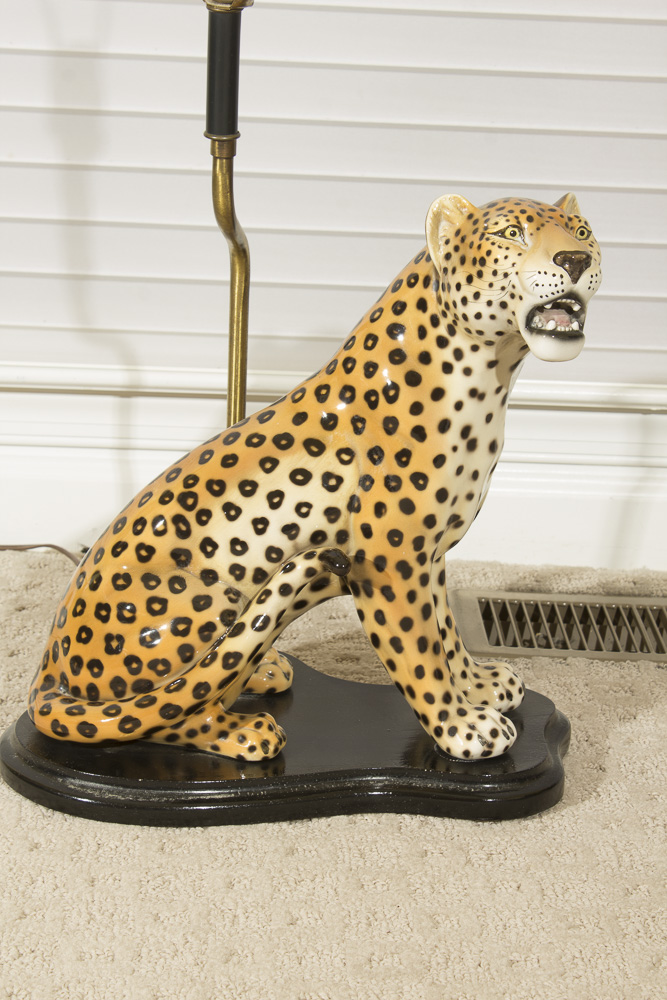 Figural Leopard Table Lamp