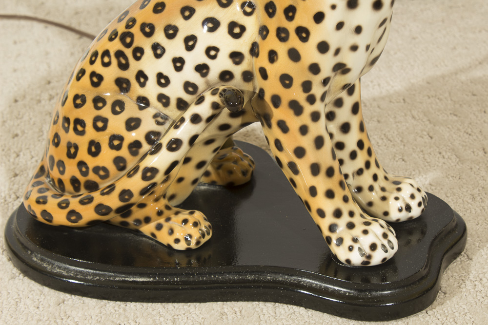 Figural Leopard Table Lamp