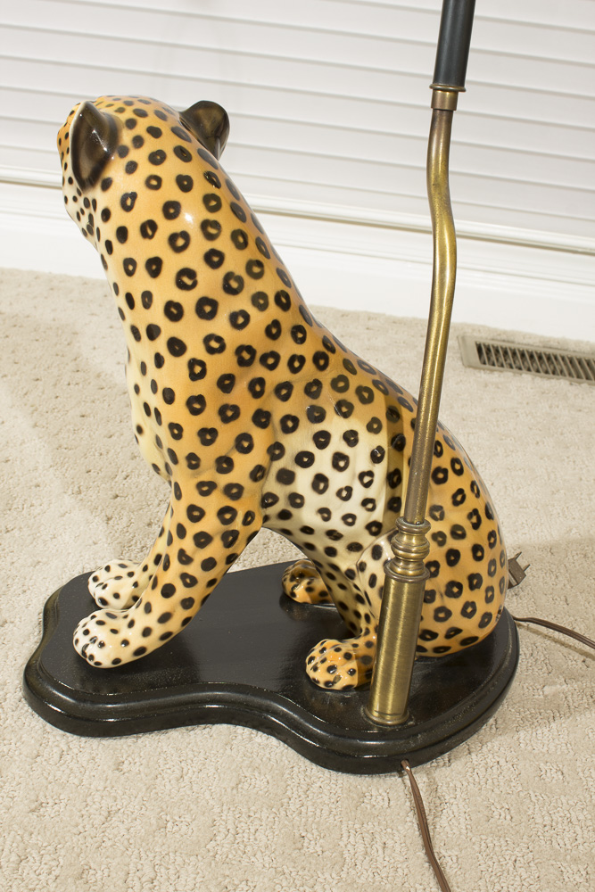 Figural Leopard Table Lamp