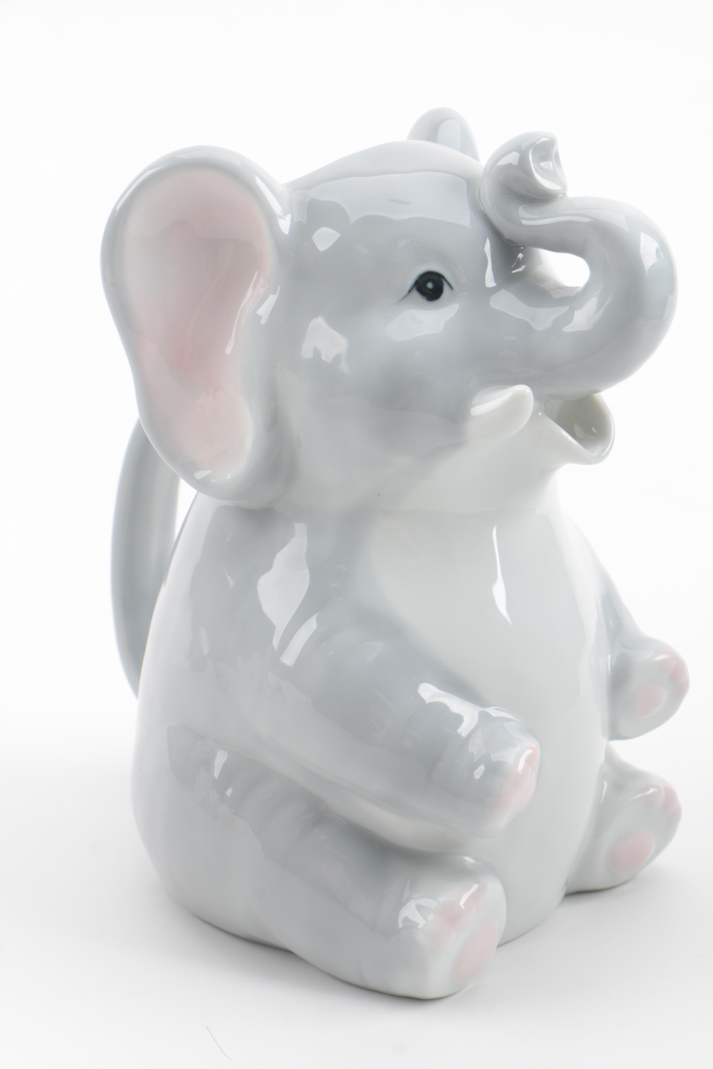 Porcelain and Ceramic Elephant Figurines Featuring Andrea by Sadek