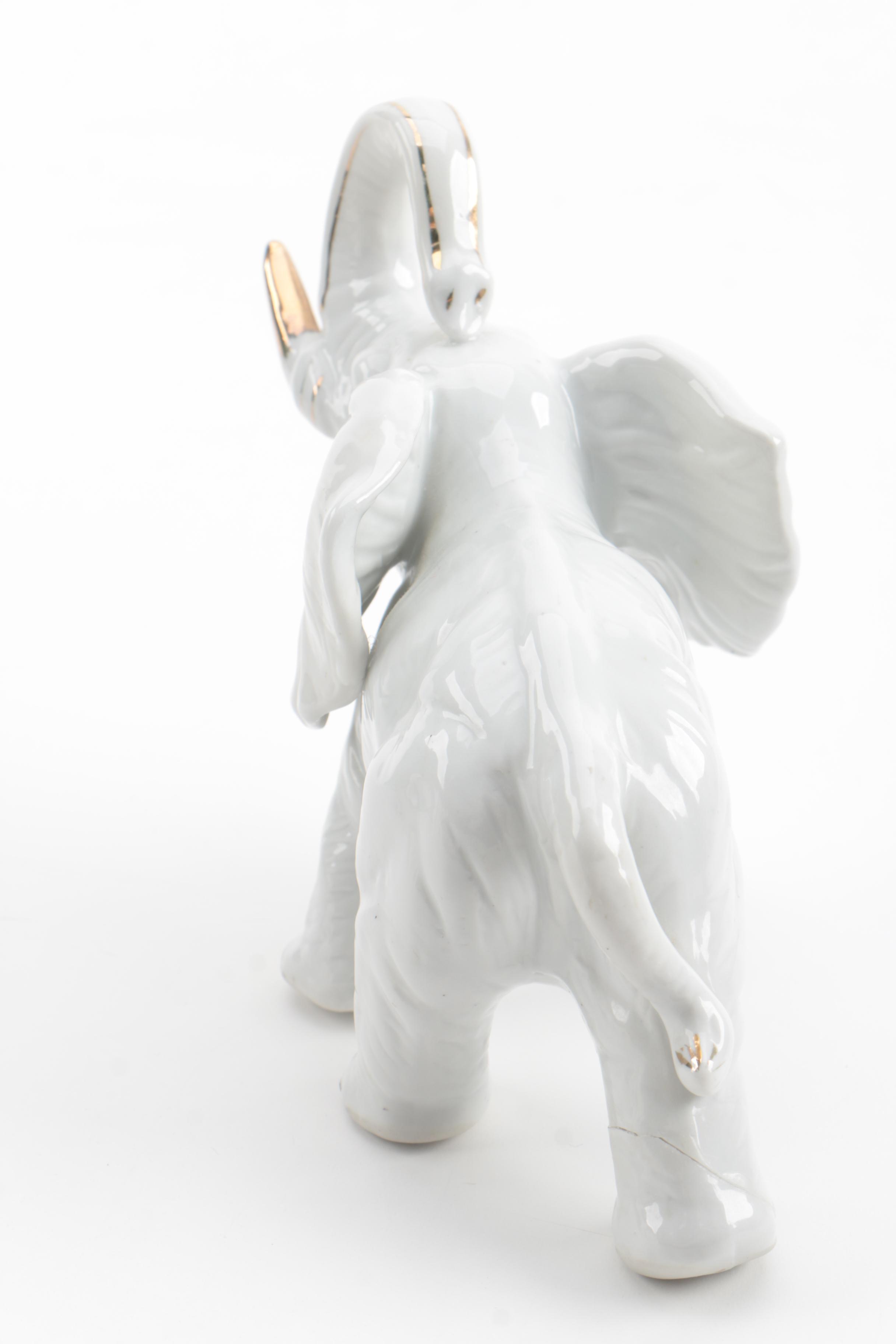Porcelain and Ceramic Elephant Figurines Featuring Andrea by Sadek