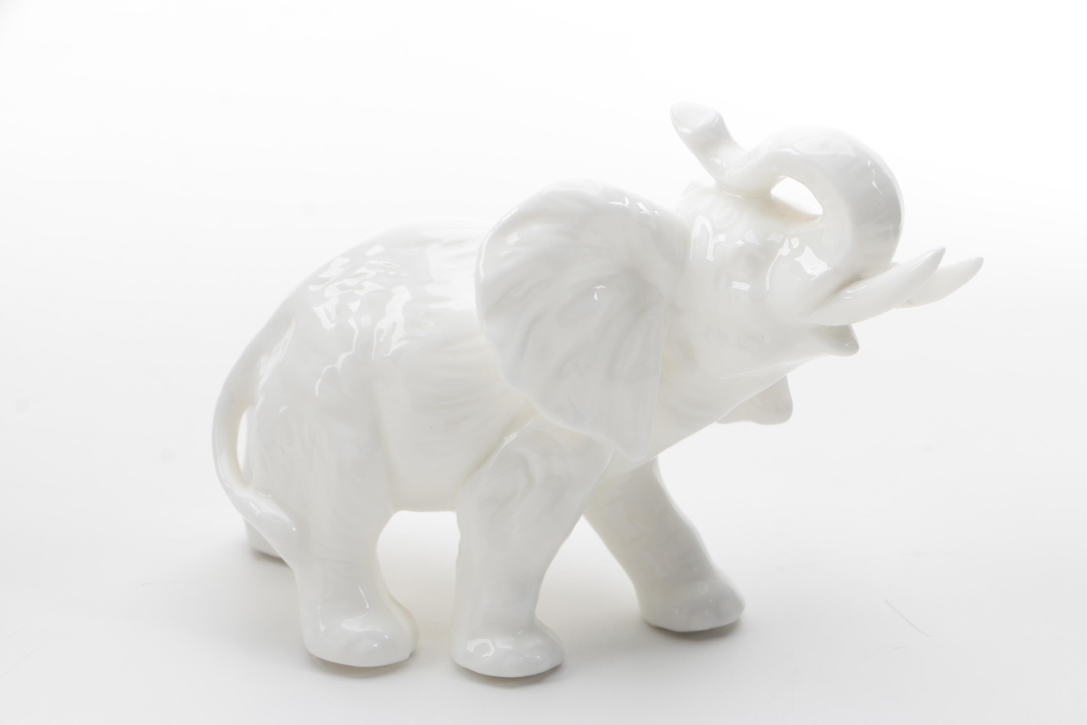 Porcelain and Ceramic Elephant Figurines Featuring Andrea by Sadek