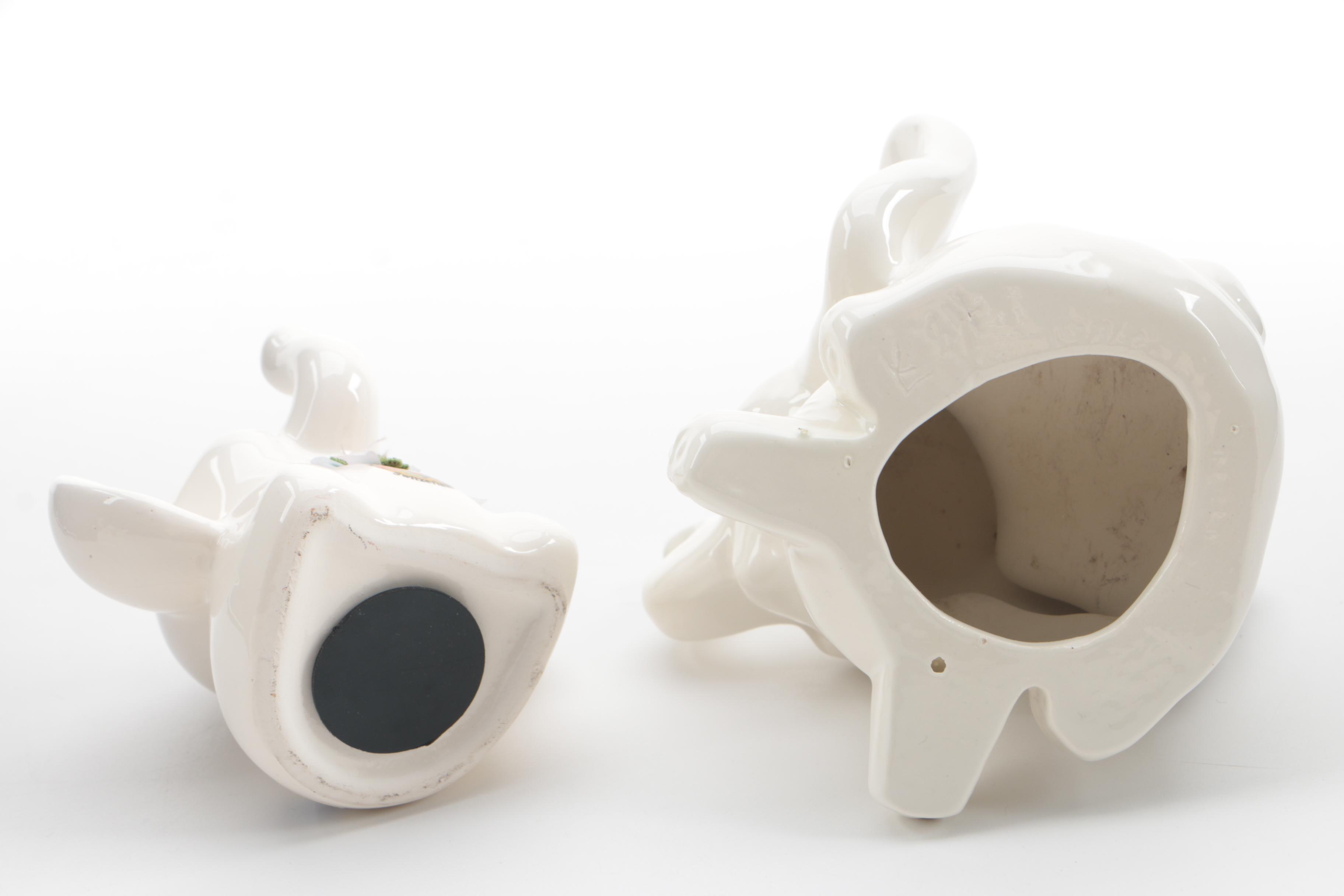 Porcelain and Ceramic Elephant Figurines Featuring Andrea by Sadek