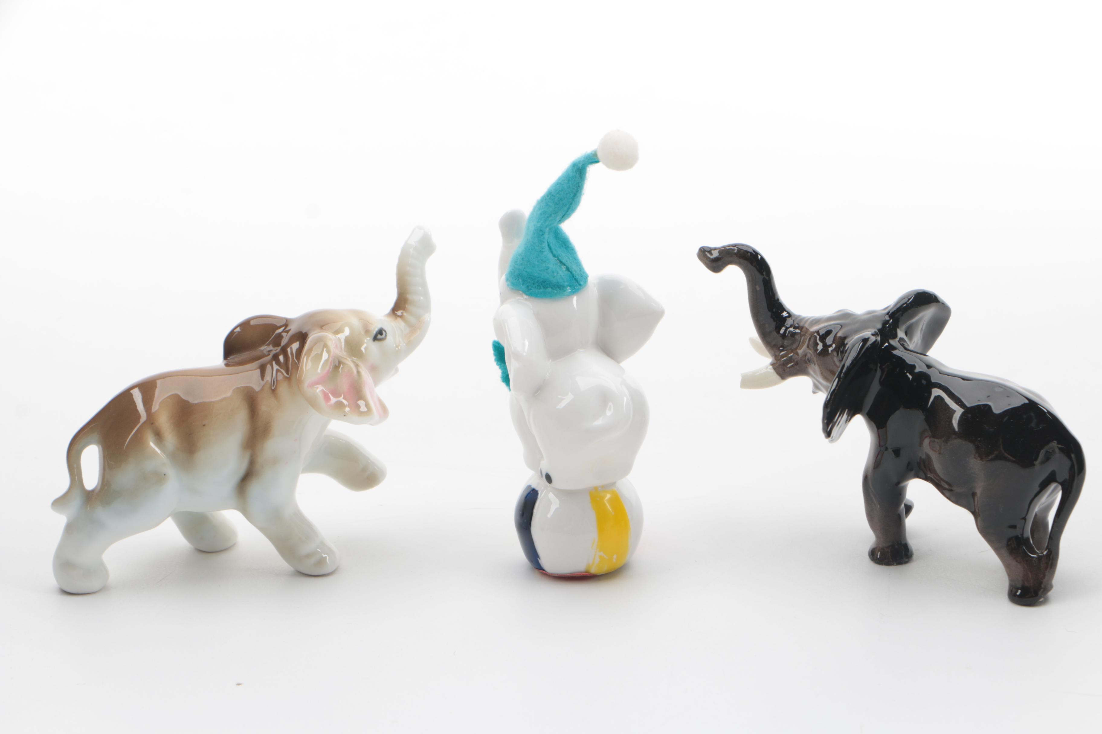Porcelain and Ceramic Elephant Figurines Featuring Andrea by Sadek