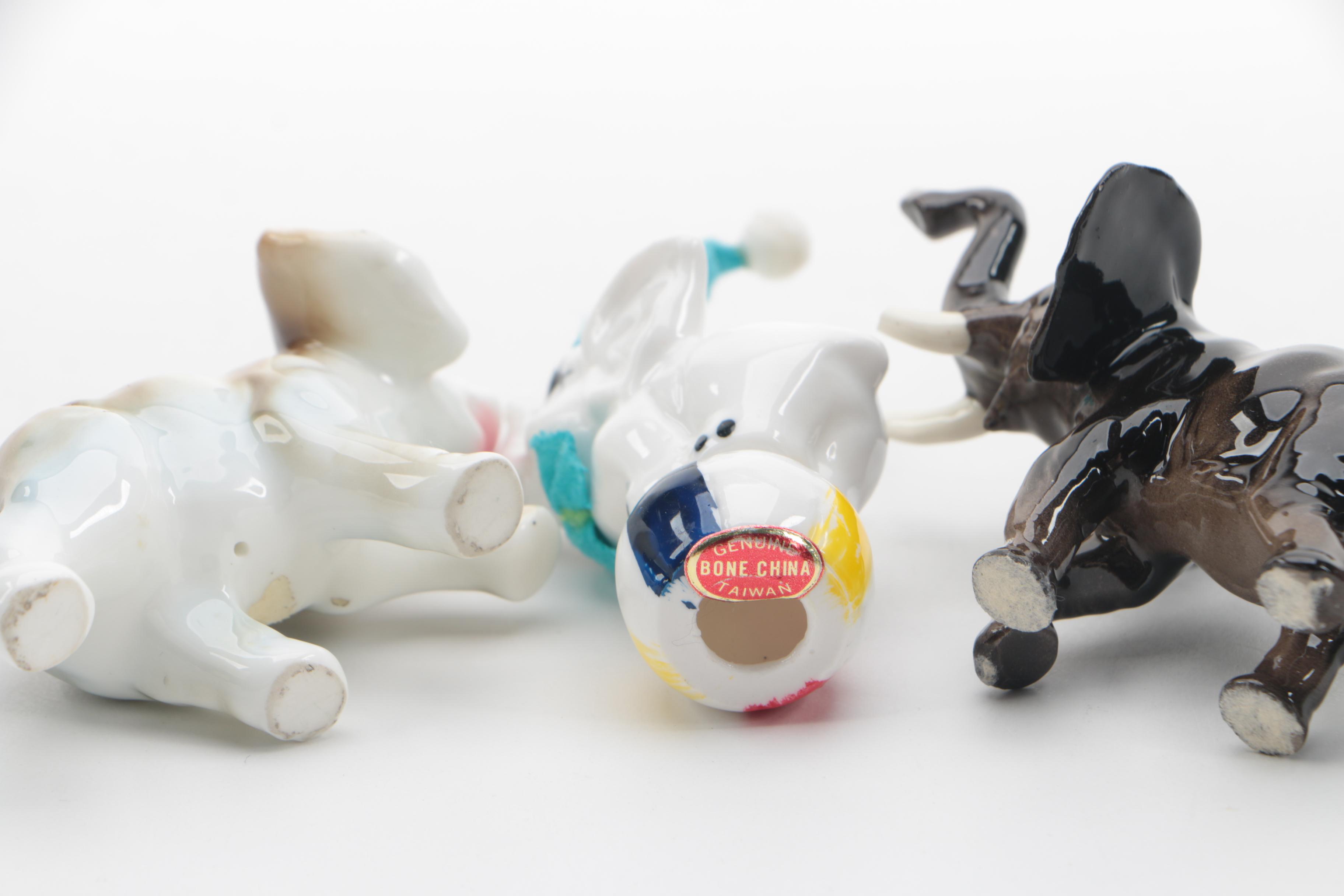 Porcelain and Ceramic Elephant Figurines Featuring Andrea by Sadek