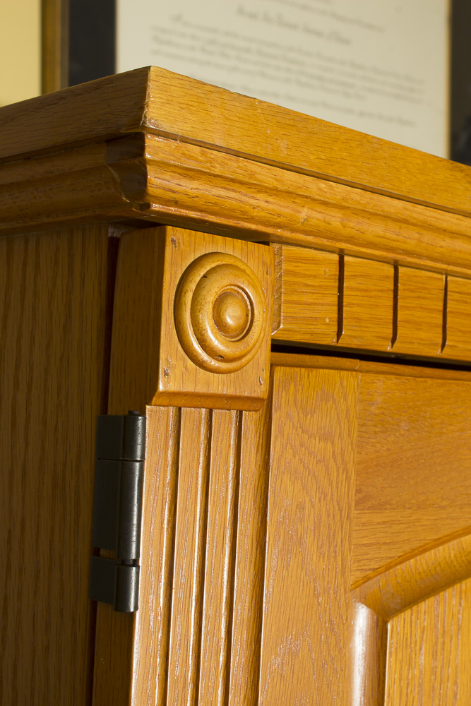 Oak Desk and Media Cabinet
