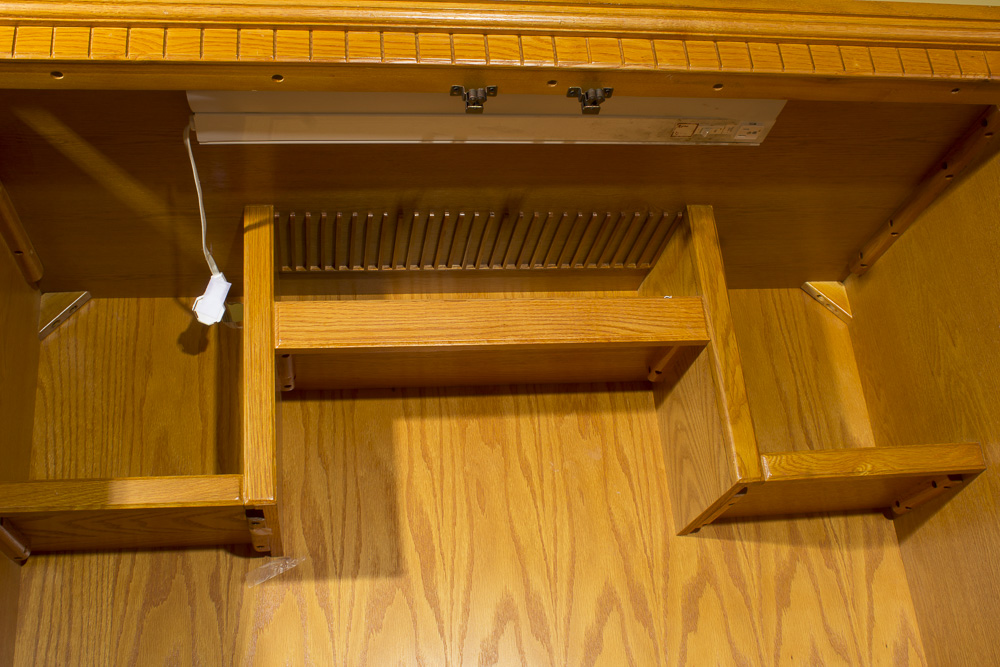 Oak Desk and Media Cabinet
