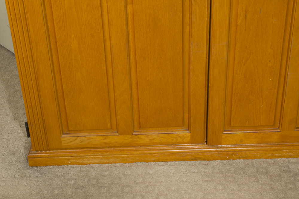 Oak Desk and Media Cabinet