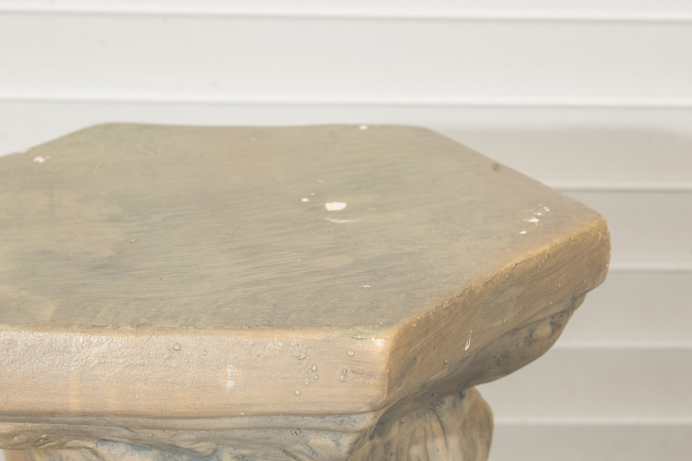 Neoclassical Style Glass Top Accent Table with Figural Base