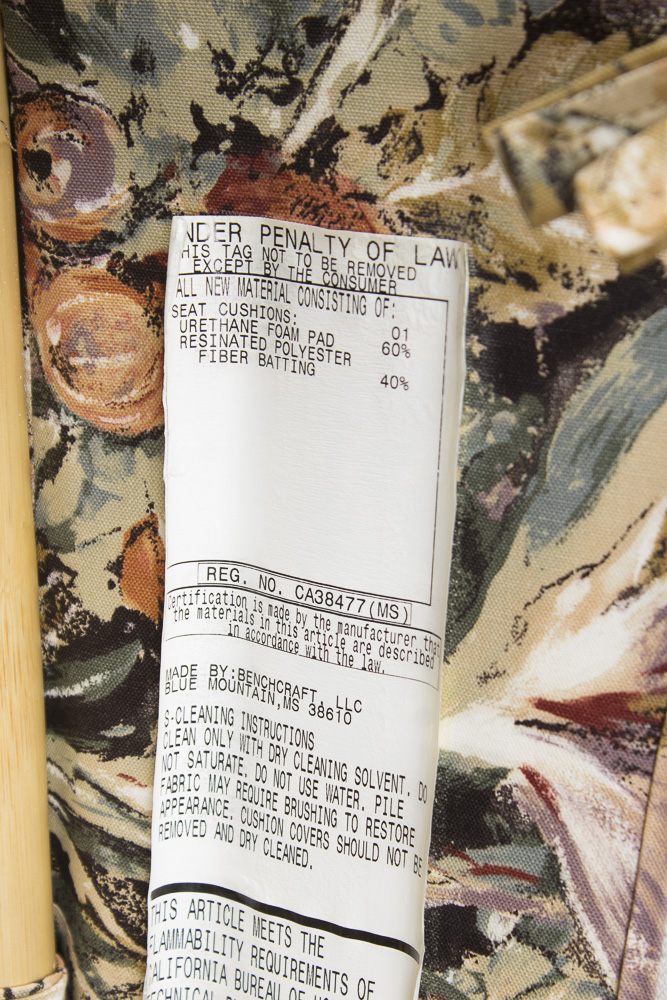 BenchCraft Wicker Patio Armchair, Ottoman, and Cushions