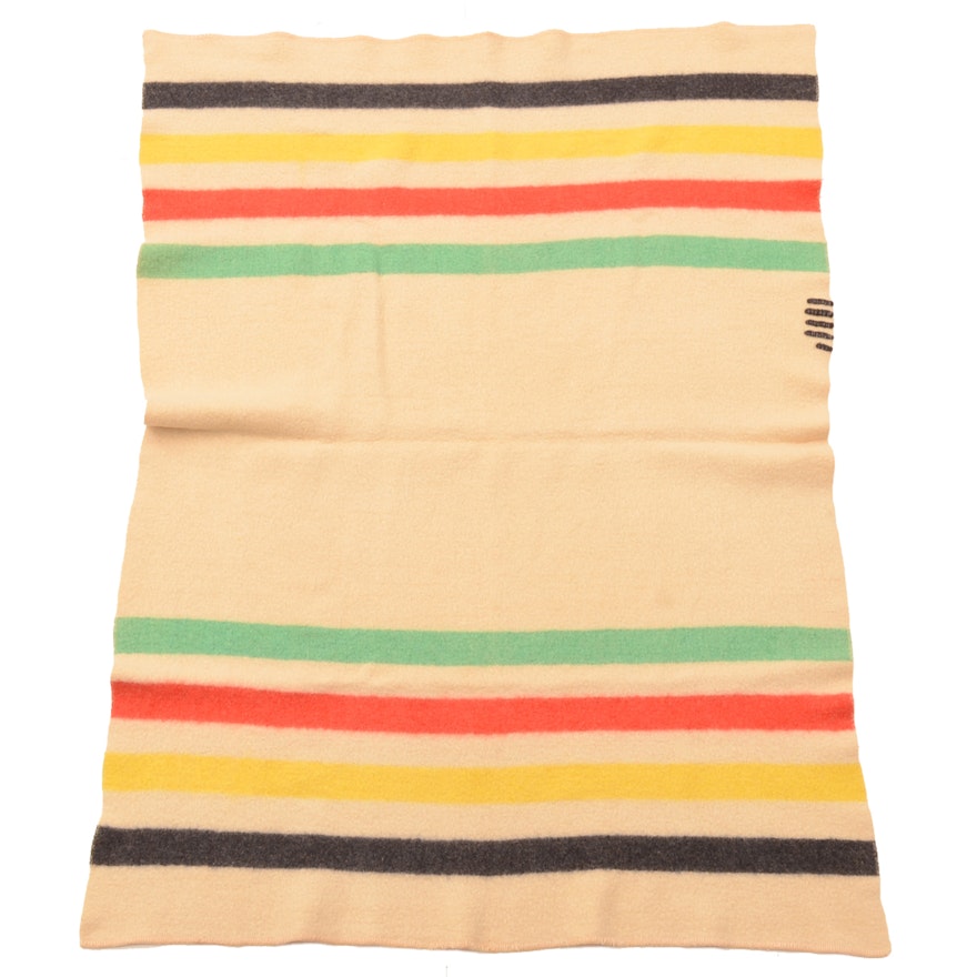 Vintage Hudson's Bay Point Style Wool Blanket