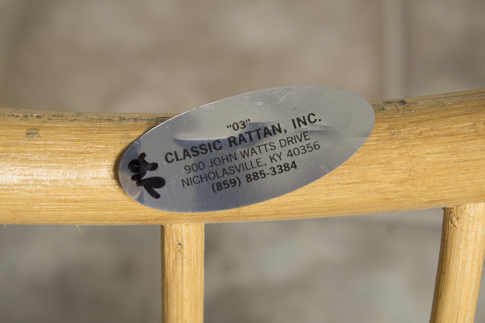 BenchCraft Wicker Patio Armchair with Classic Rattan Glass Top Side Table