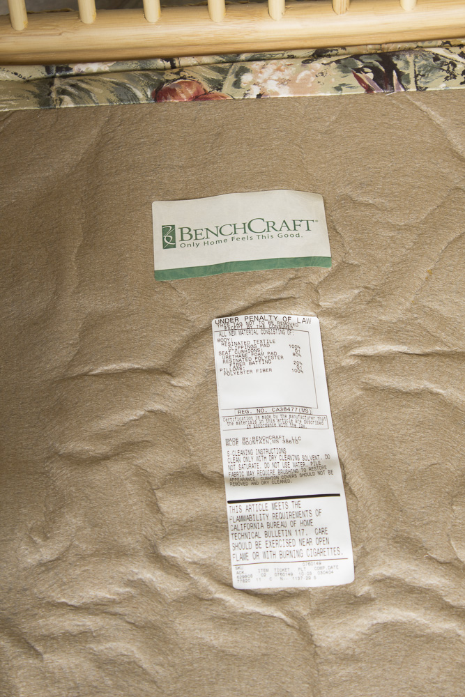 BenchCraft Wicker Patio Armchair with Classic Rattan Glass Top Side Table