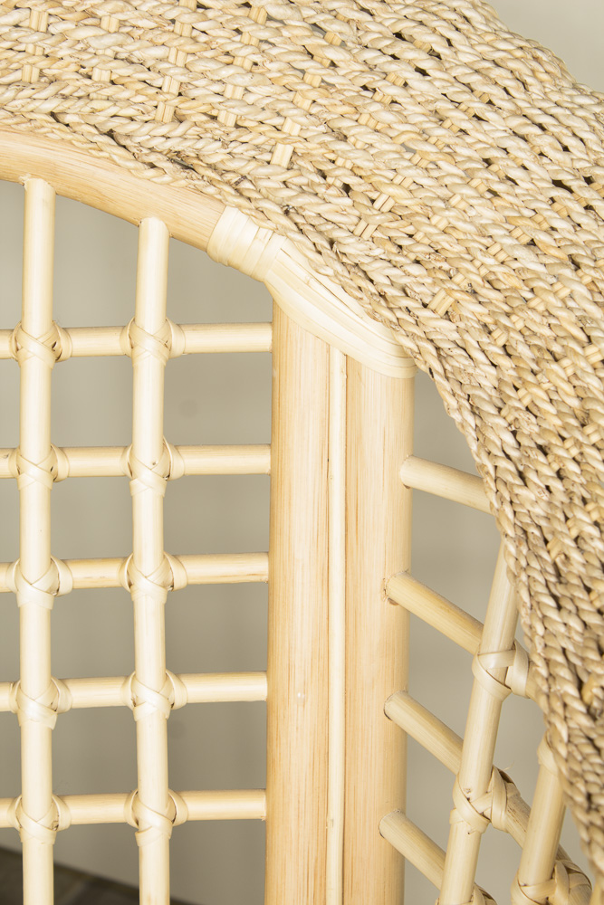 BenchCraft Wicker Patio Armchair with Classic Rattan Glass Top Side Table