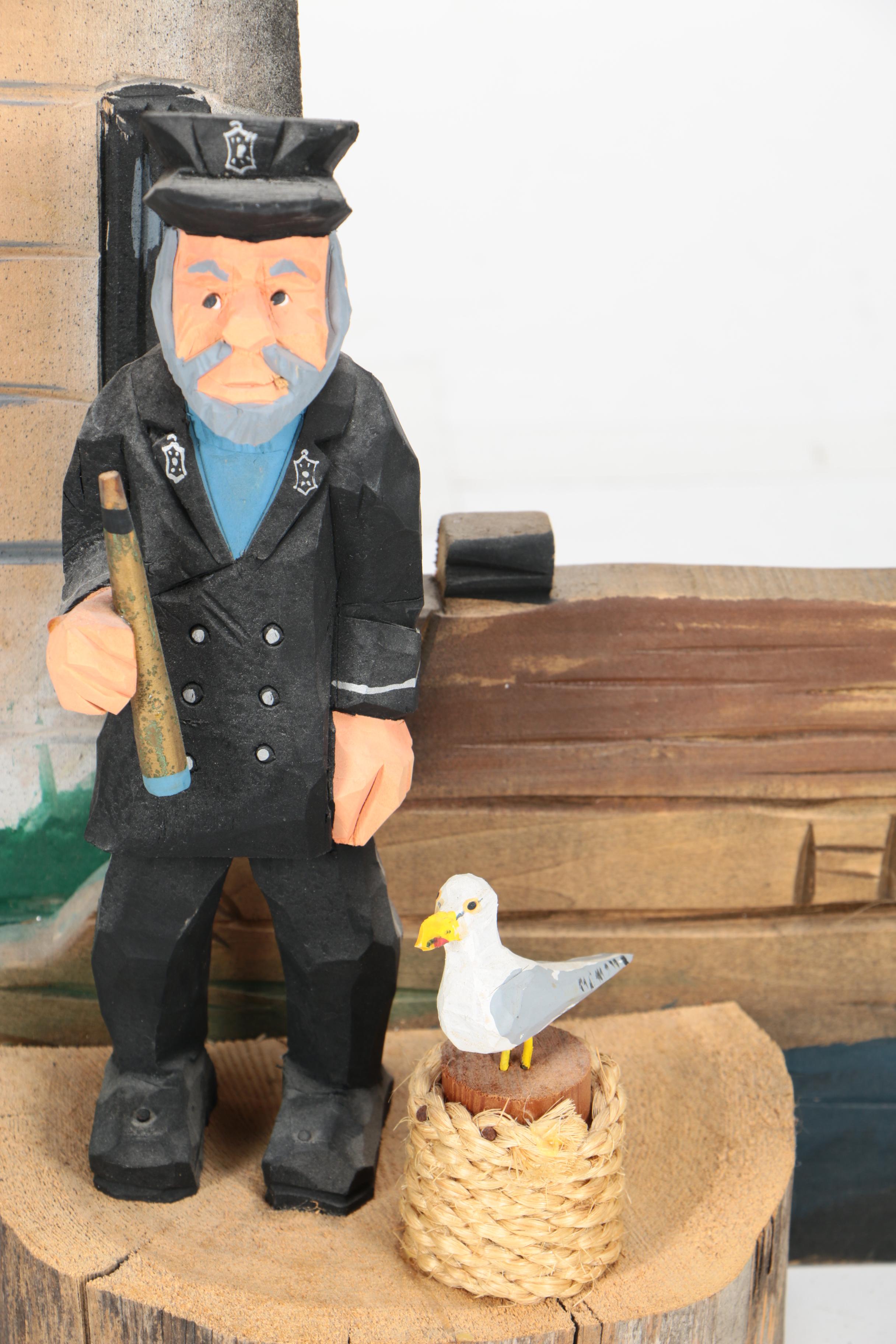 Edward “Pudge” DeGraff Hand-Carved Lighthouse Sculpture