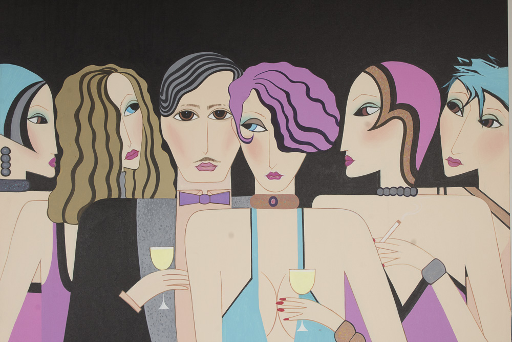 Petrovsky Acrylic Painting After Audrey Cole "Party People"