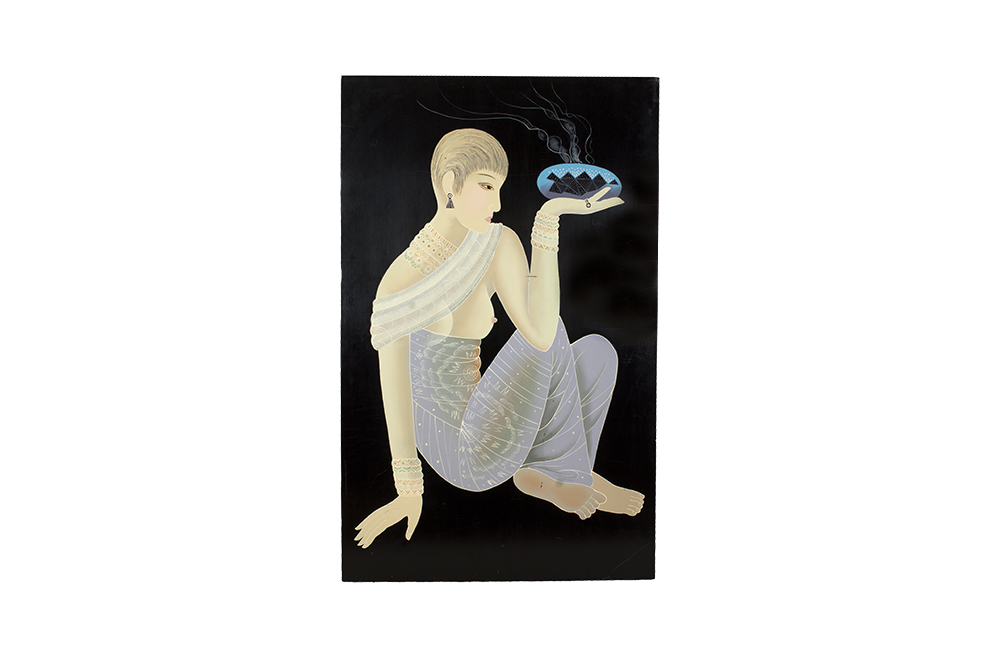 Acrylic Painting on Board After Jean Dunand