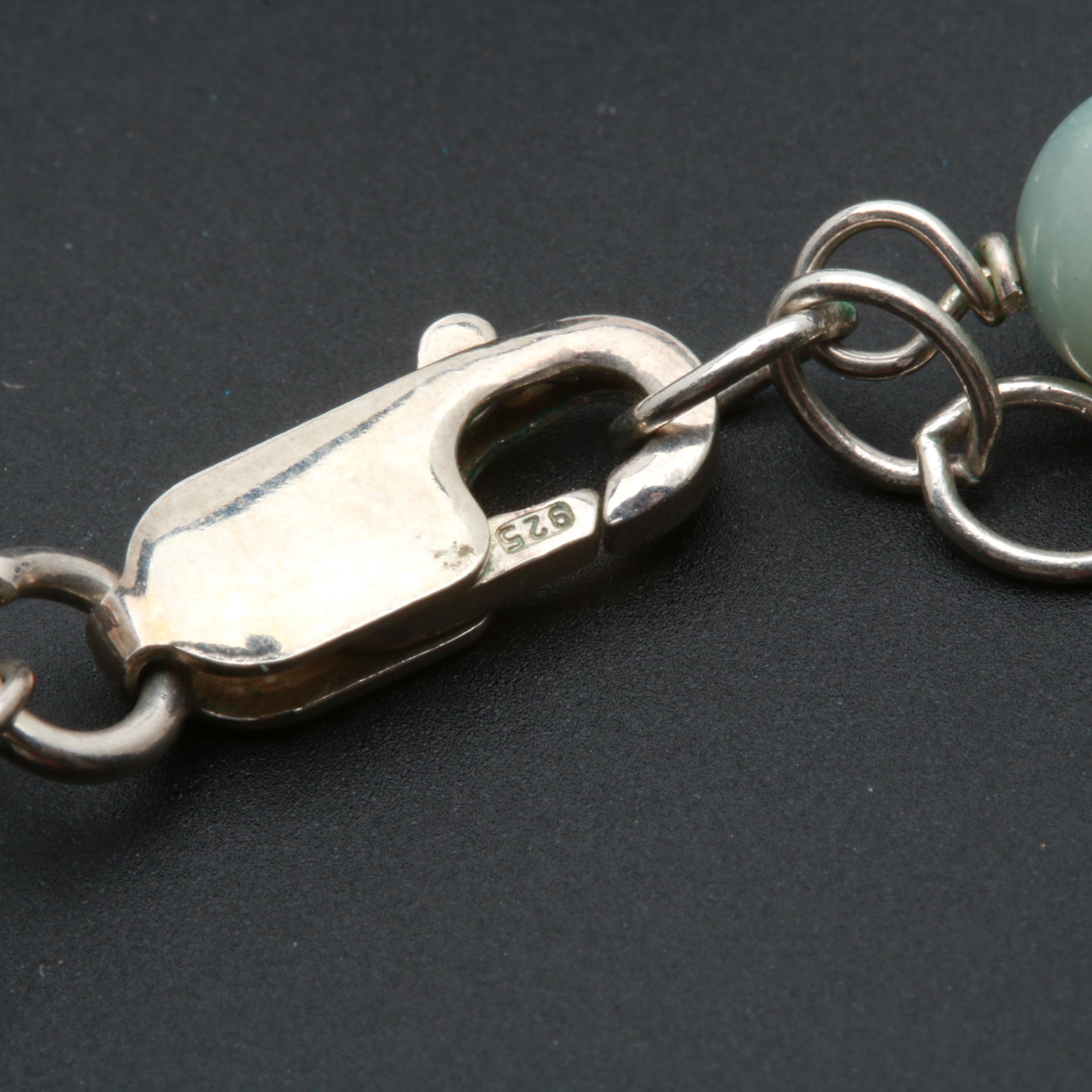 Sterling Silver Gemstone Necklaces Including Quartz, Citrine, and Agate