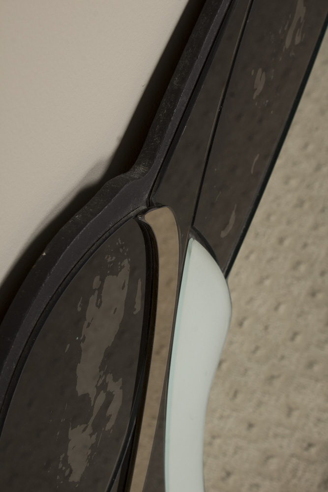 Contemporary Stylized Art Nouveau Figural Accented Wall Mirror