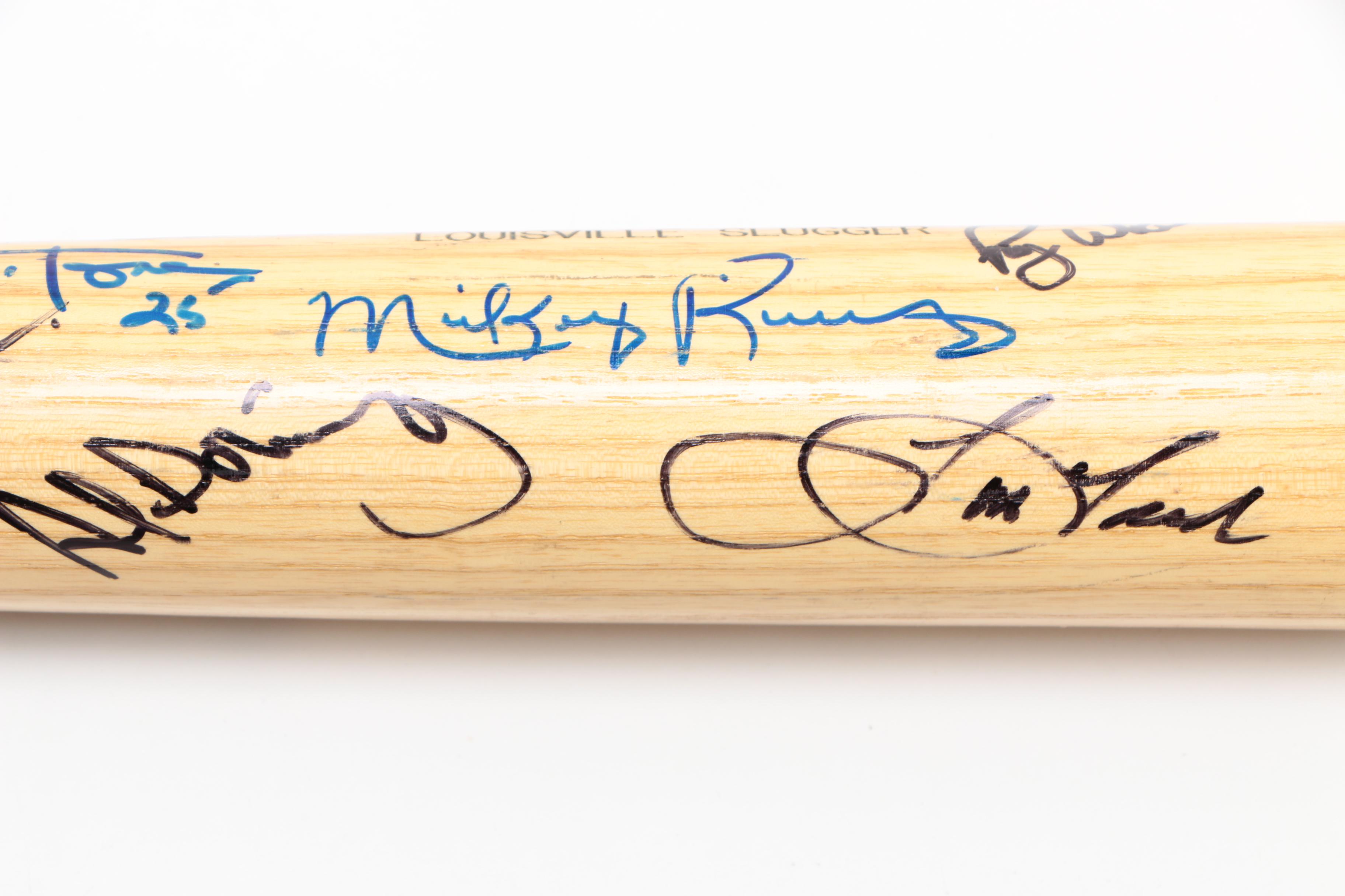 Autographed Louisville Slugger Baseball Bat Featuring Phil Linz