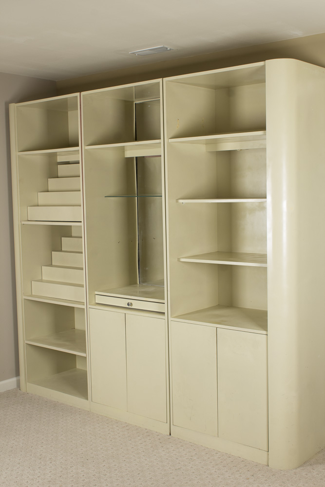 Vintage White Laminate Storage Cabinet