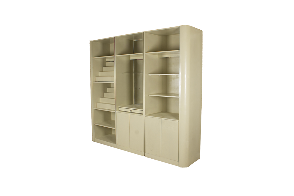 Vintage White Laminate Storage Cabinet