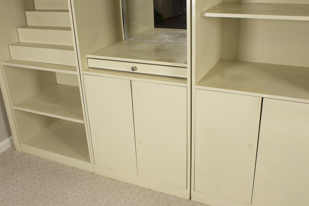 Vintage White Laminate Storage Cabinet