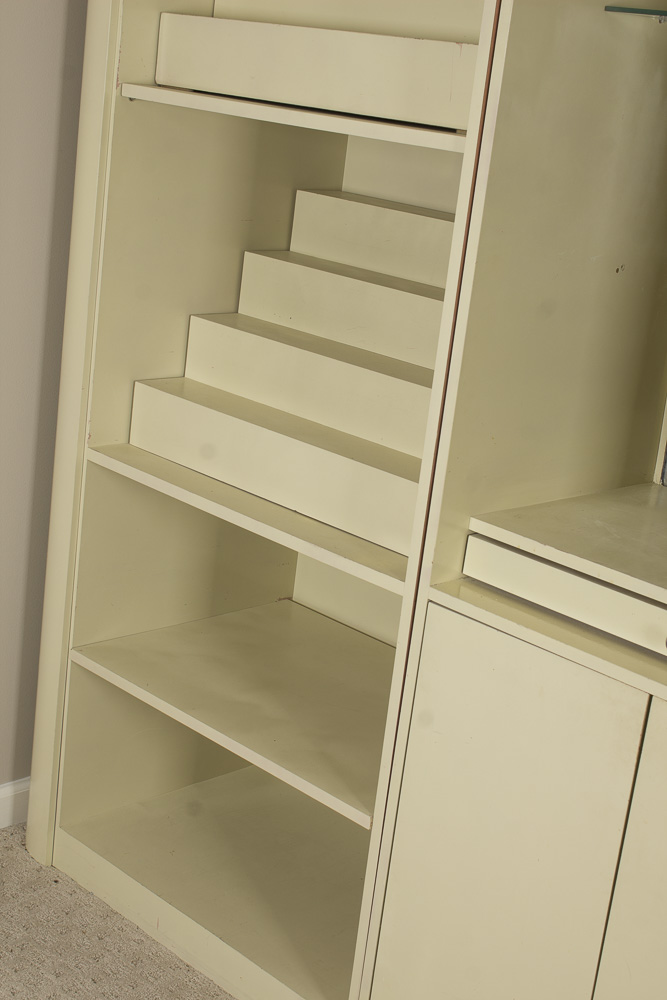 Vintage White Laminate Storage Cabinet