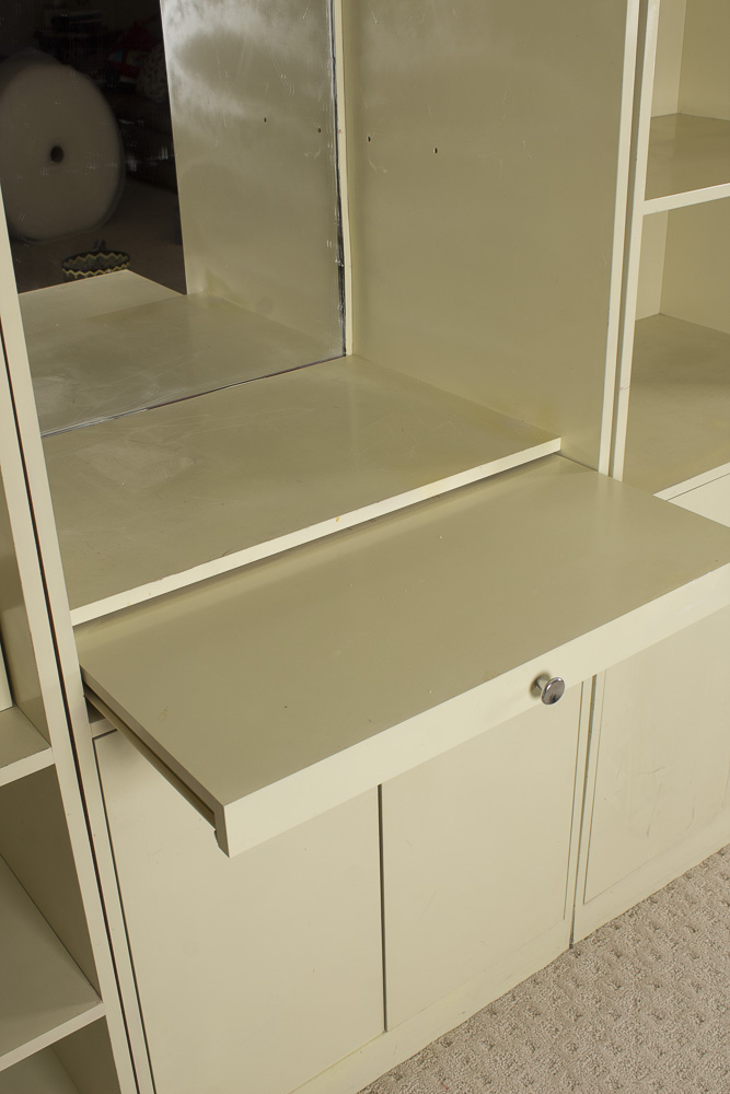 Vintage White Laminate Storage Cabinet