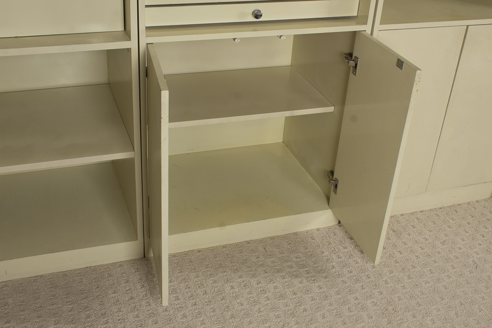 Vintage White Laminate Storage Cabinet