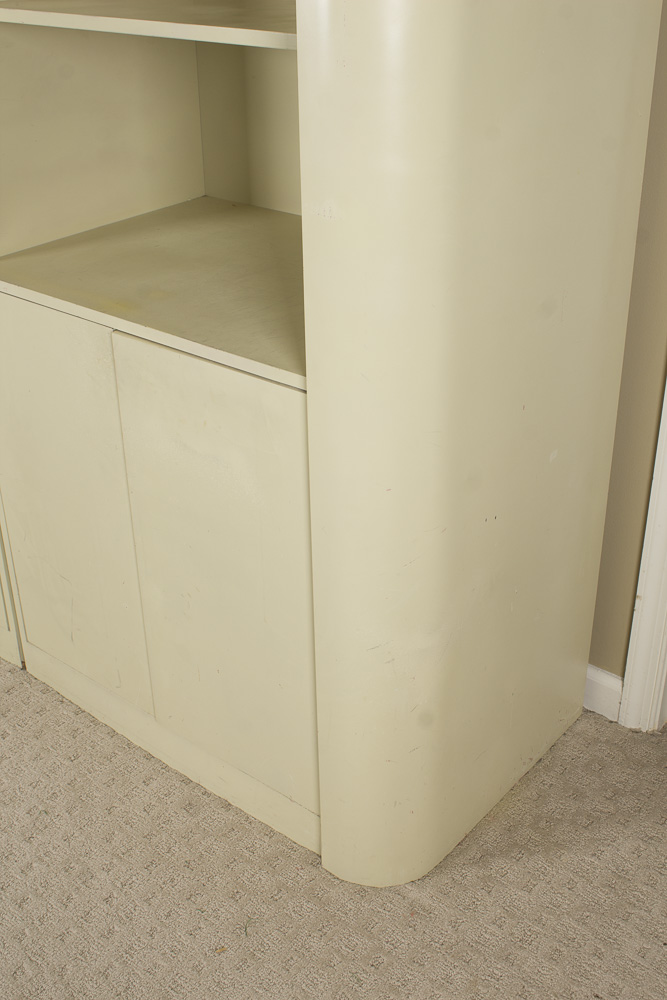 Vintage White Laminate Storage Cabinet