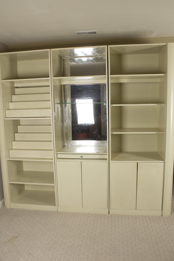 Vintage White Laminate Storage Cabinet