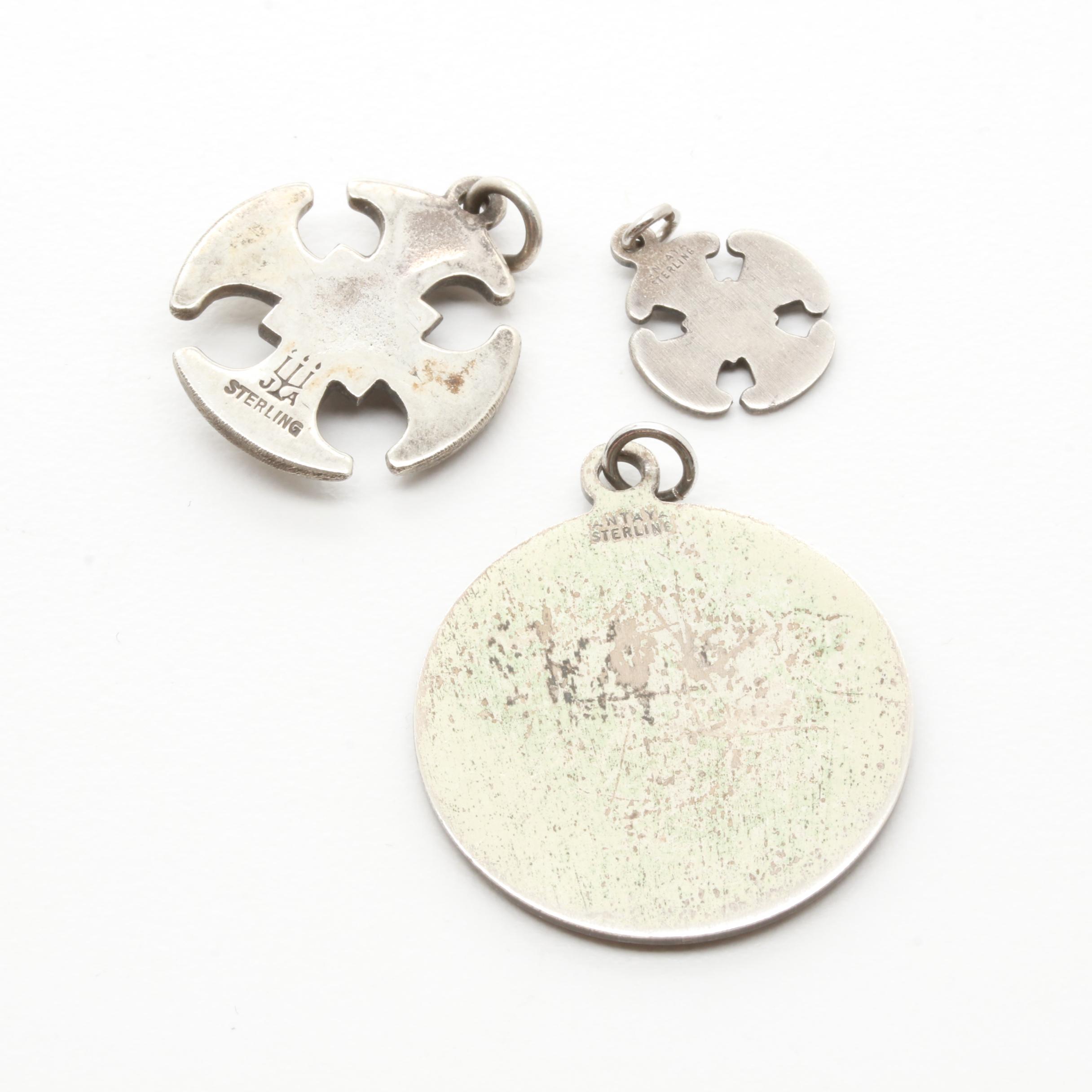 Assortment of Sterling Silver Pendants Including James Avery