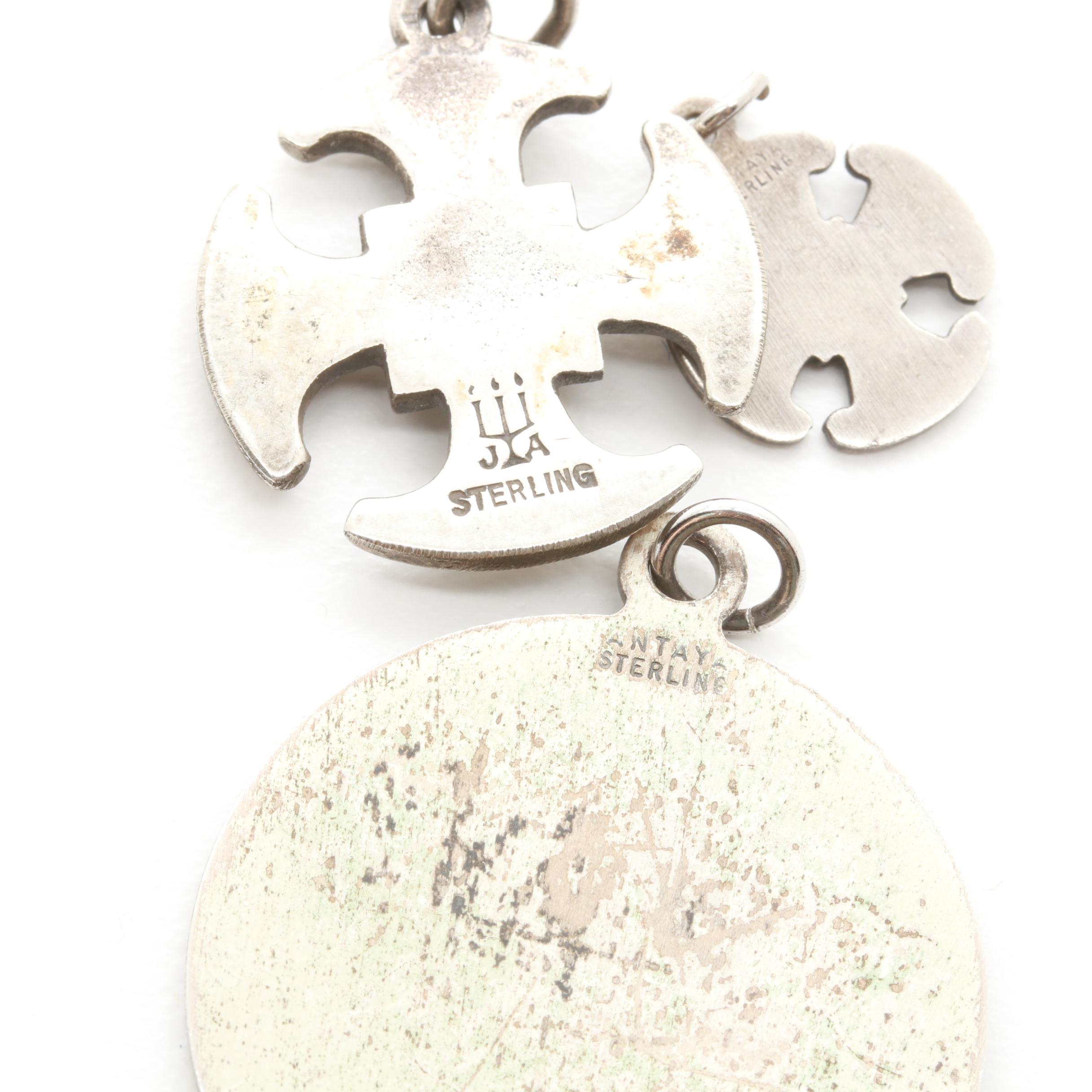 Assortment of Sterling Silver Pendants Including James Avery