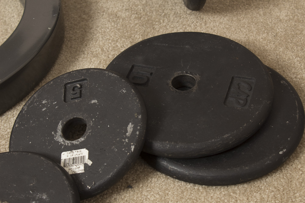 Bodysmith Weight Lifting Bench with Dumbbells and Barbell