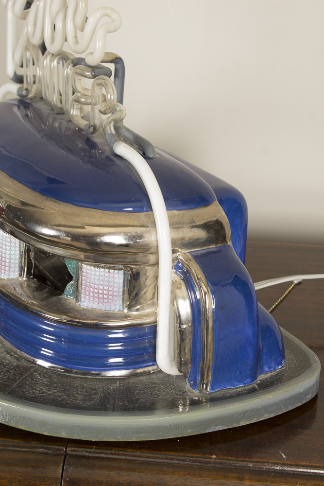 Signed Jerry Berta Ceramic and Neon "Babes Diner" Novelty Table Lamp