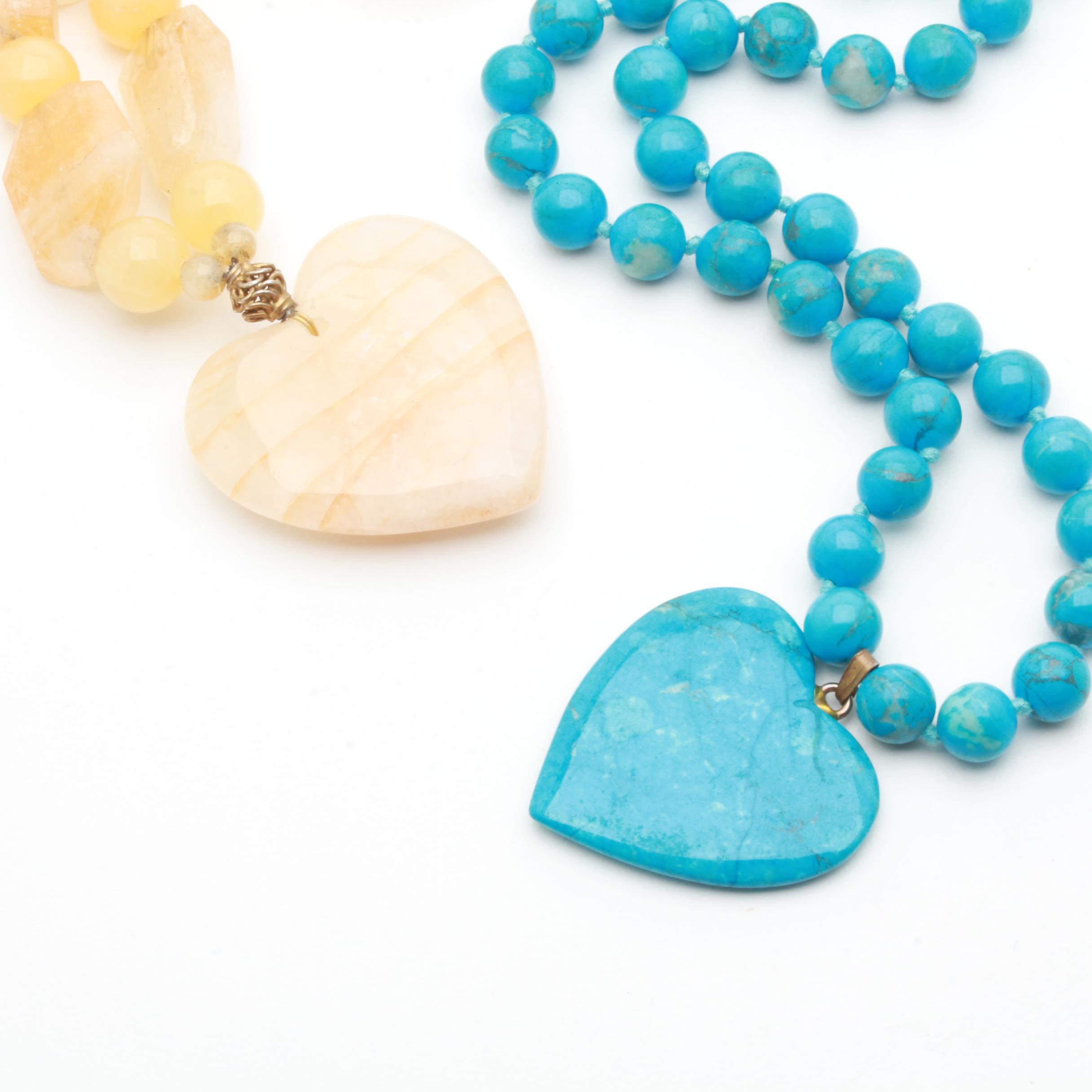 Gemstone Necklaces Including Citrine and Sterling Silver