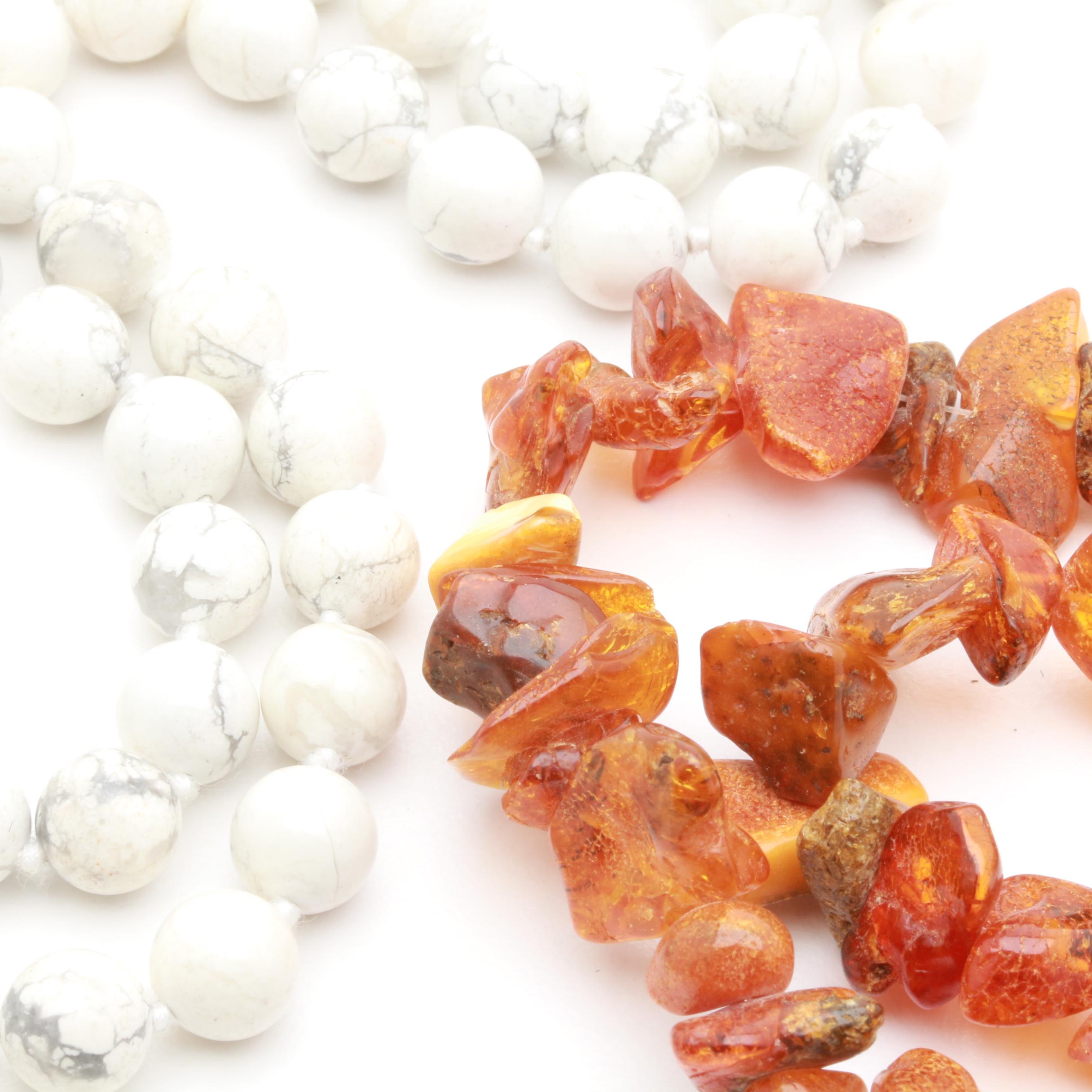 Gemstone Necklaces Including Citrine and Sterling Silver