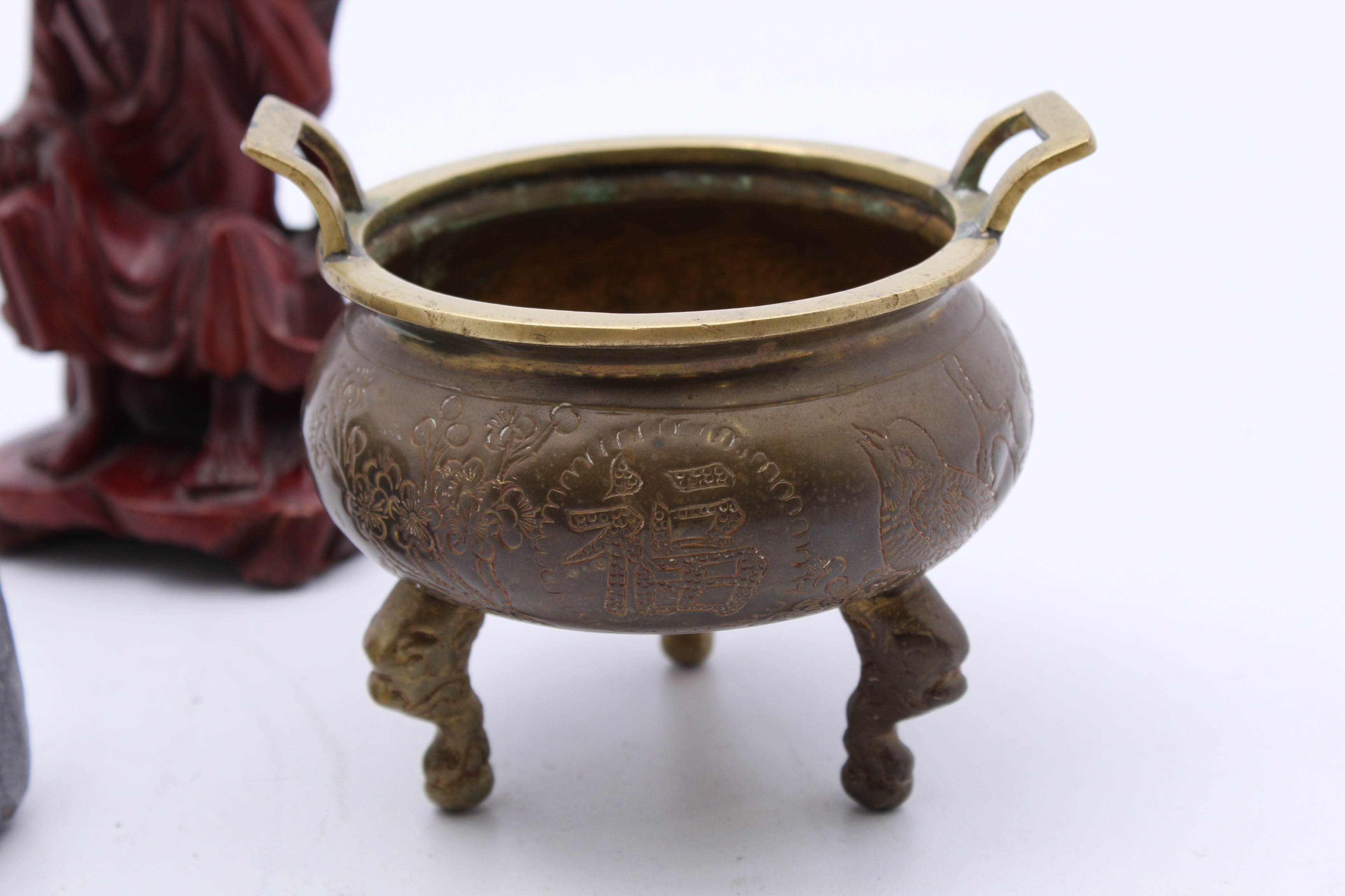 Asian Figures and Brass Censer