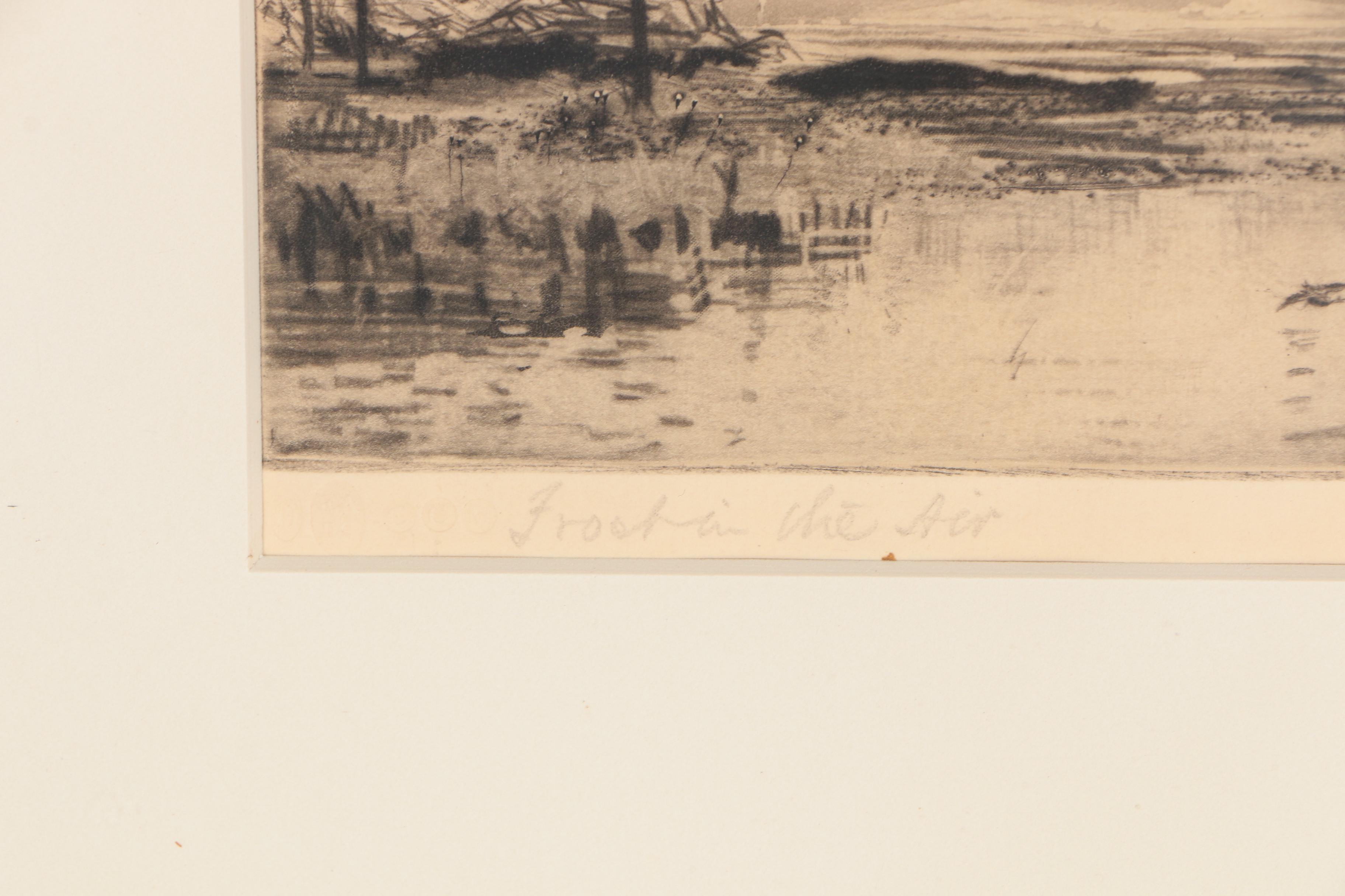 Andrew Watson Turnbull Mezzotint "Frost in the Air"