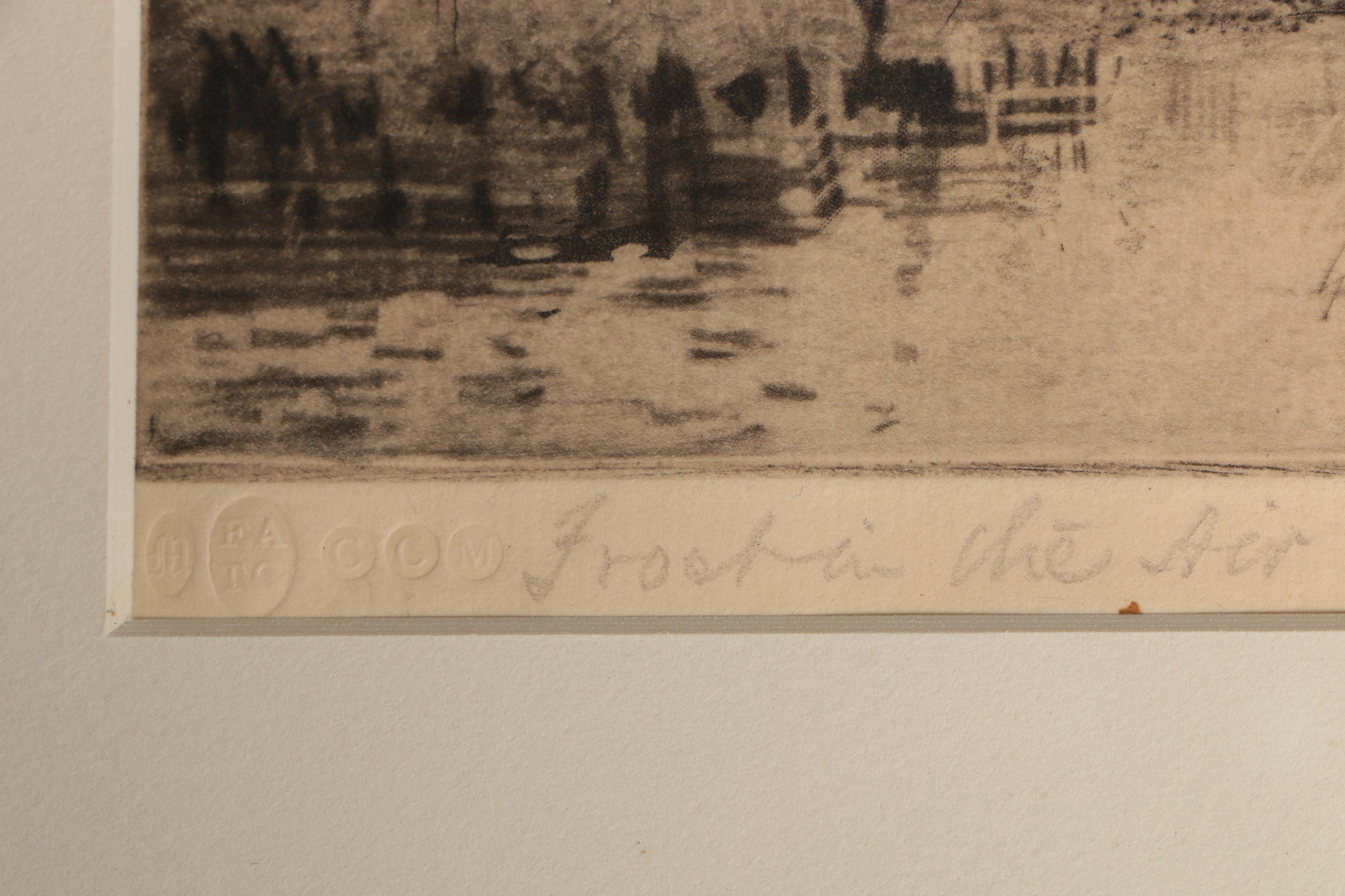 Andrew Watson Turnbull Mezzotint "Frost in the Air"